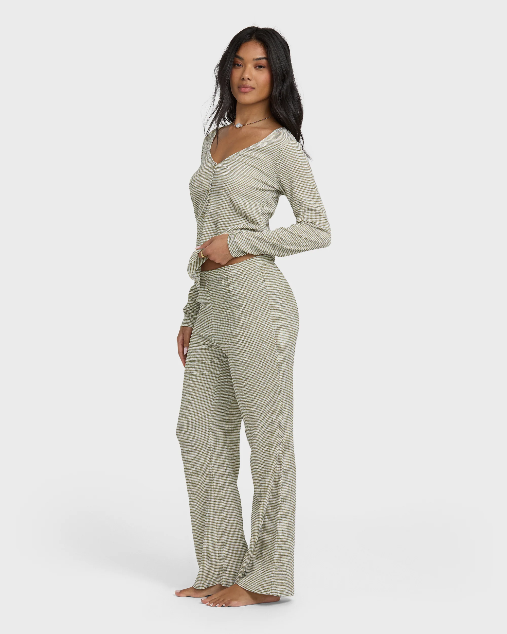Hot Check Knitpants - Martini Olive - Image 5