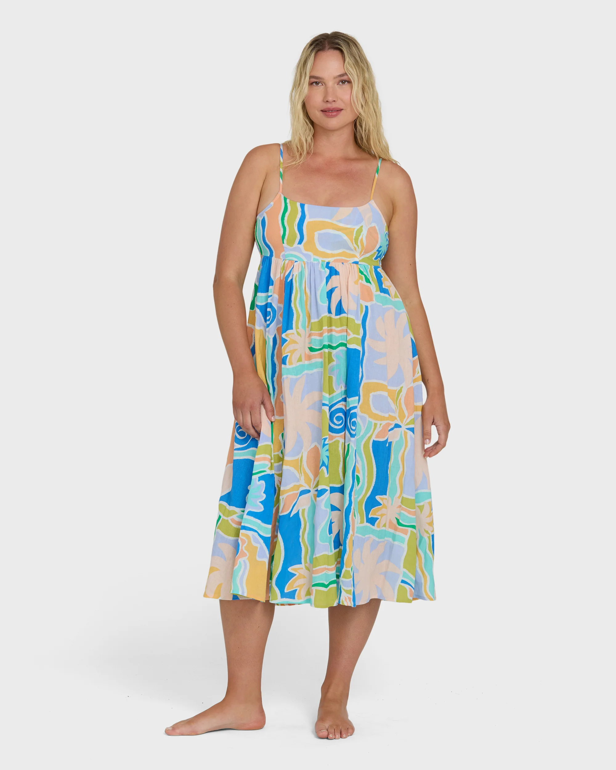 Island Life Midi Dress - Blue Multi - Image 8
