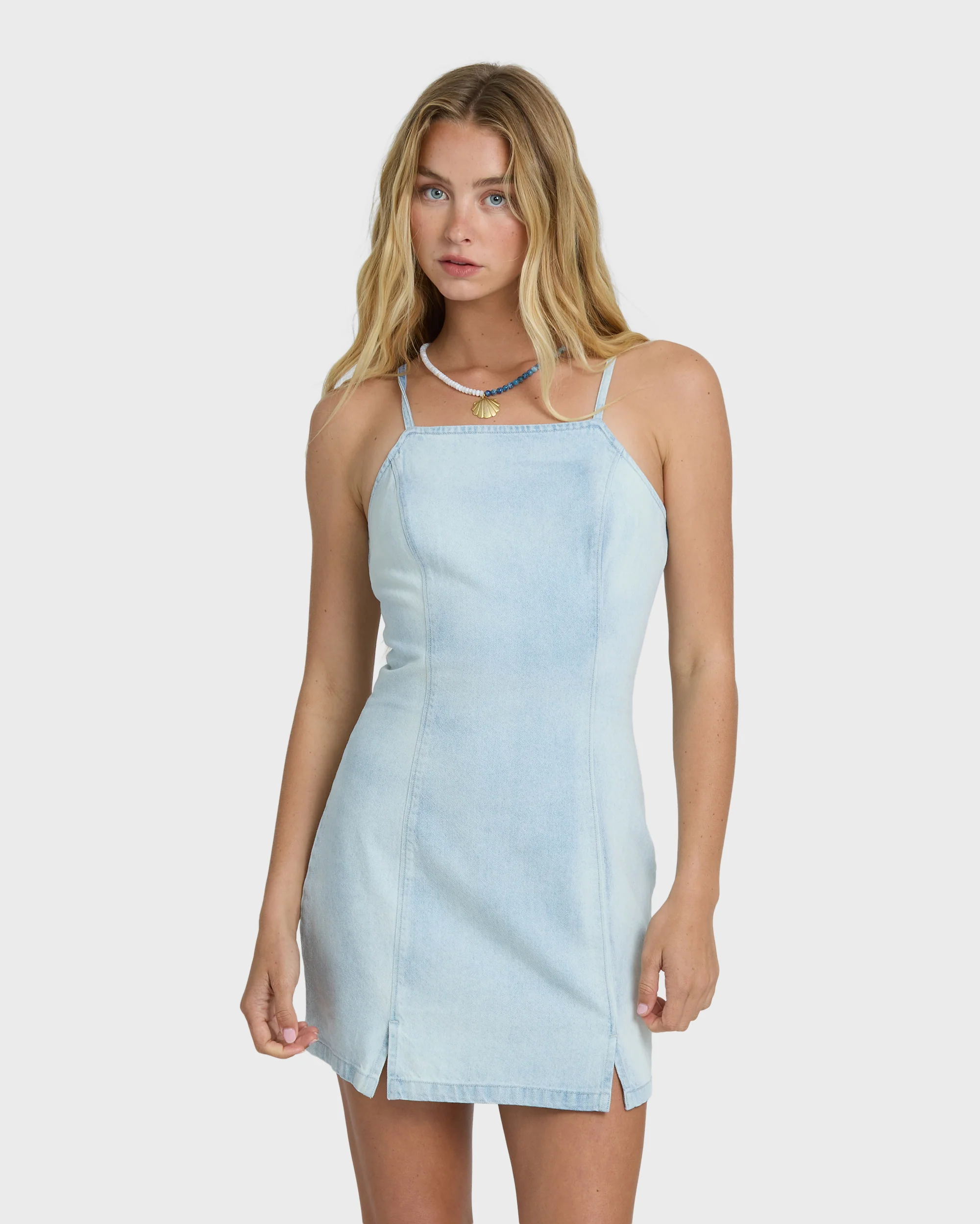 Jade Saltwashed Denim Dress - Blue Mist - Image 4