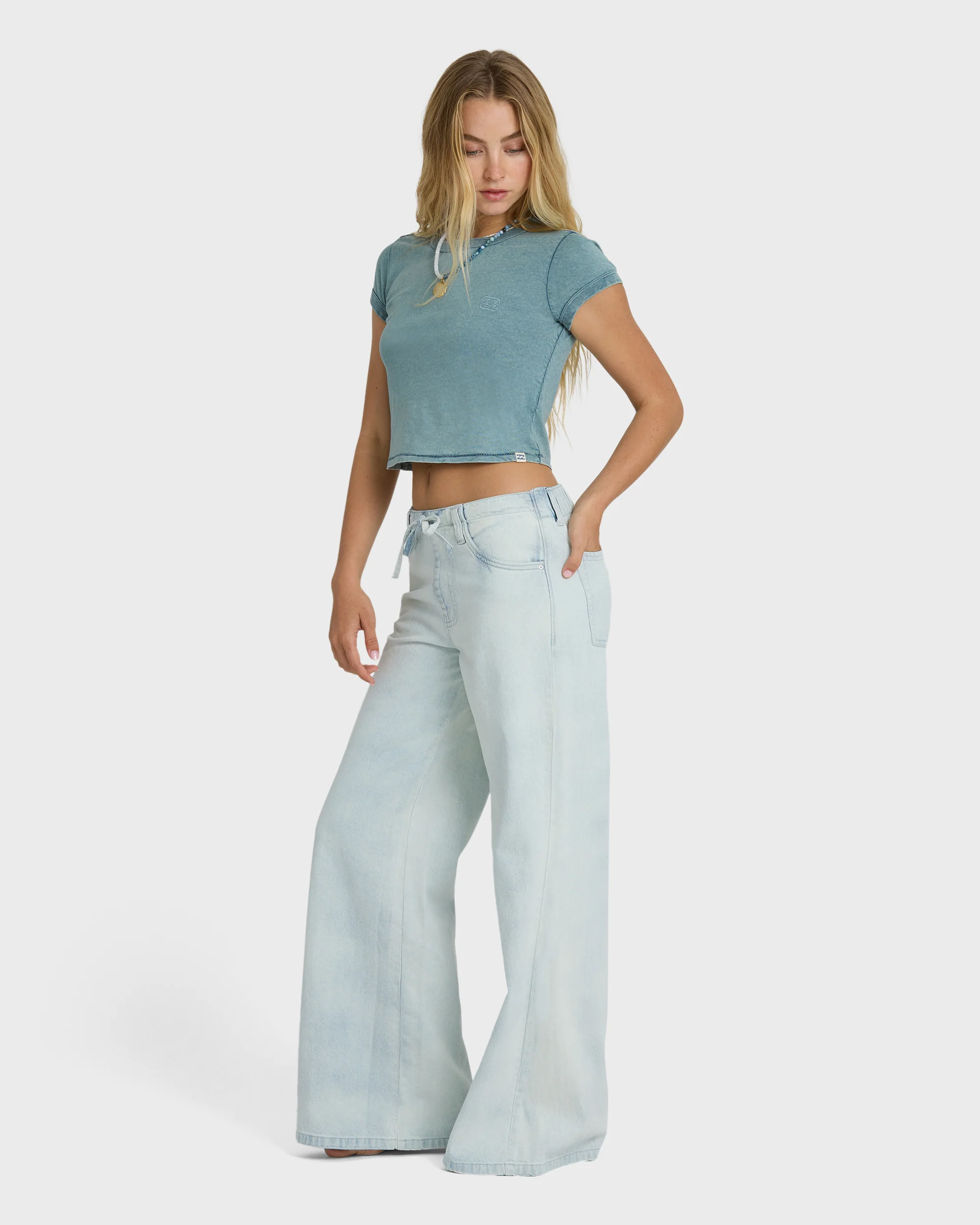 Jade Saltwashed Elastic Waist Pants - Blue Mist - Image 6