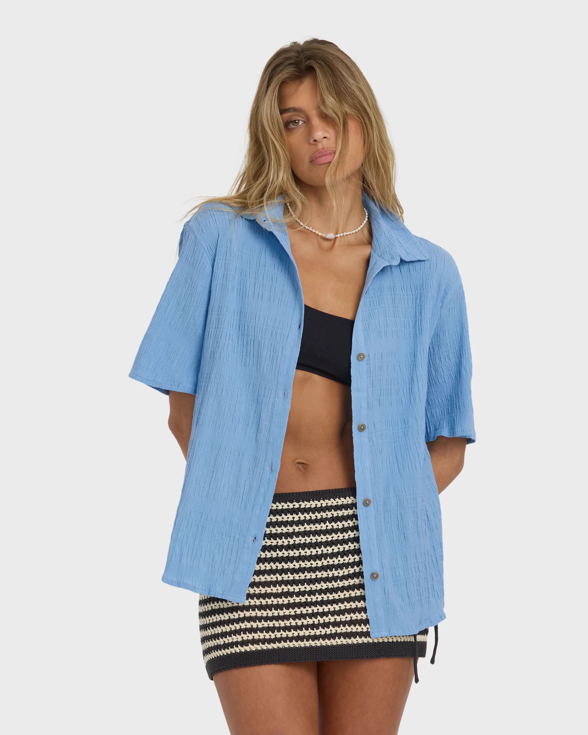 Laura Short Sleeve Shirt - Blue Drift - Image 2