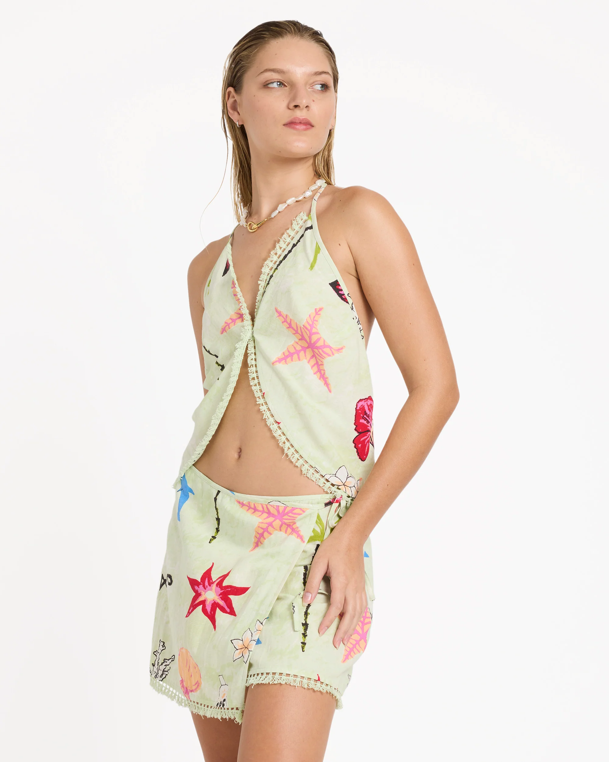 Lottie Hall Woven Tank - Sunny Lime - Image 6