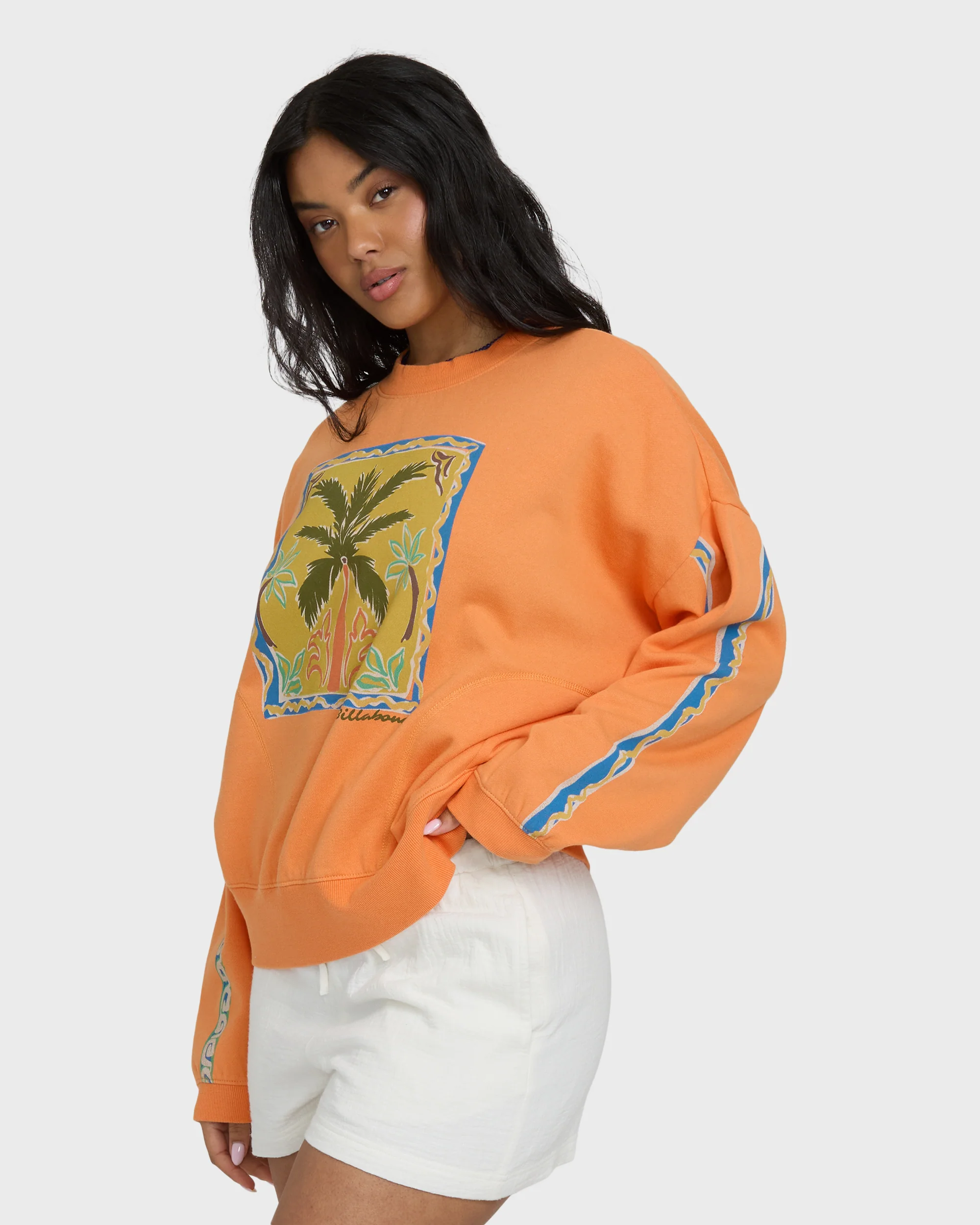 Palm Rio Crewneck Sweatshirt - Tangerine - Image 3