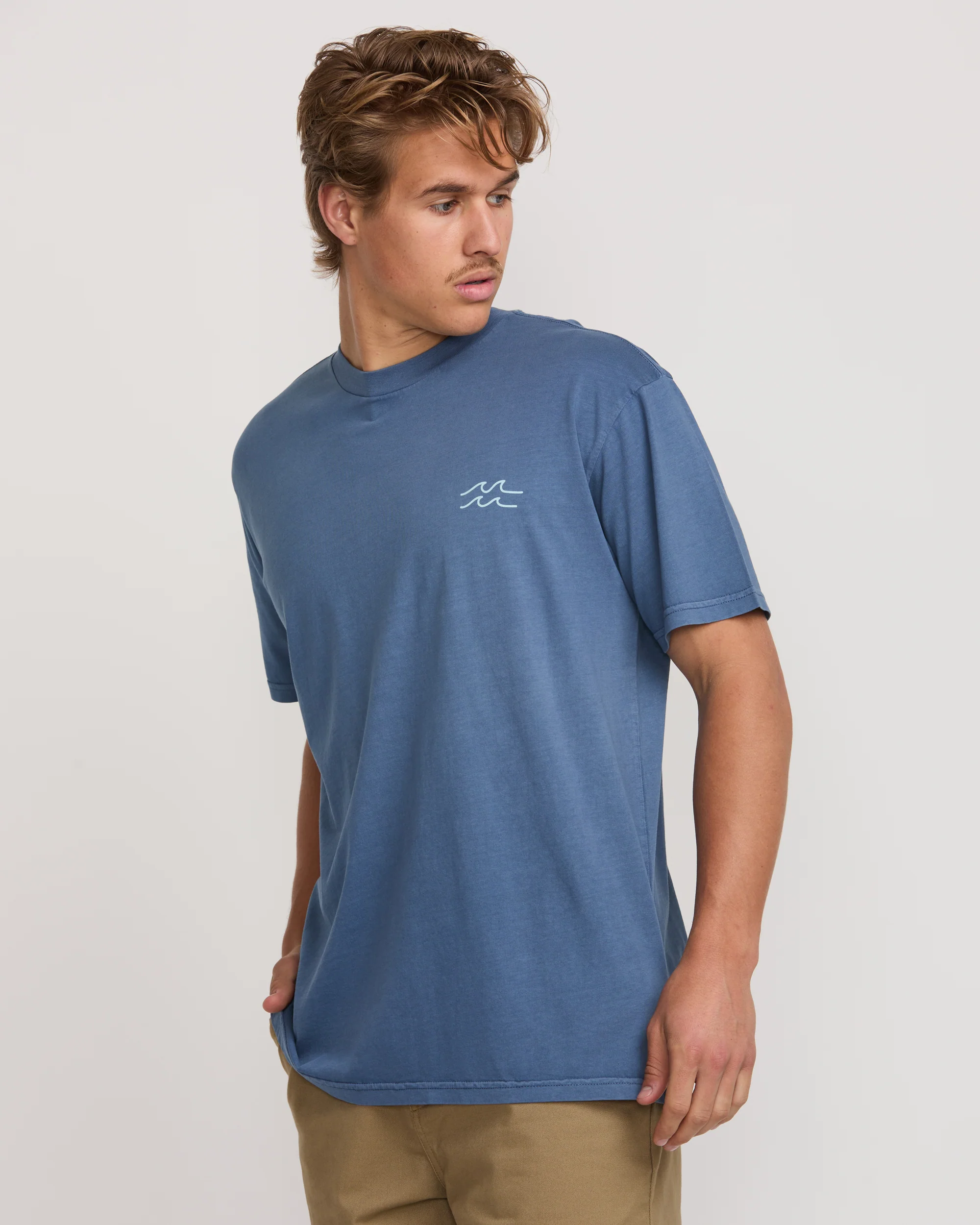 Palms In The Sun Premium Wave Wash Tee - Slate Blue - Image 5