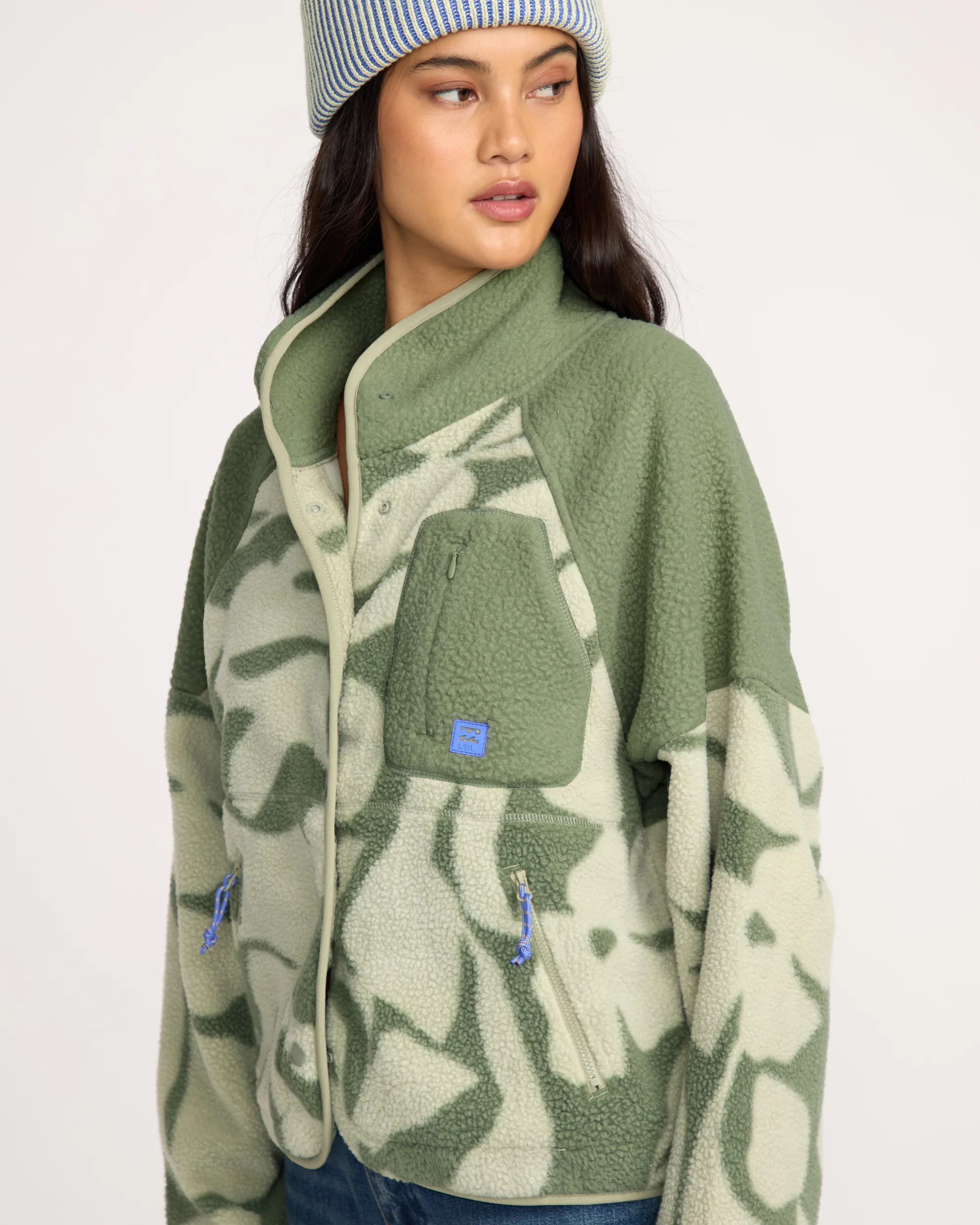 A/Div Popoyo Snap Up Sherpa Fleece Jacket - Seagrass - Image 5