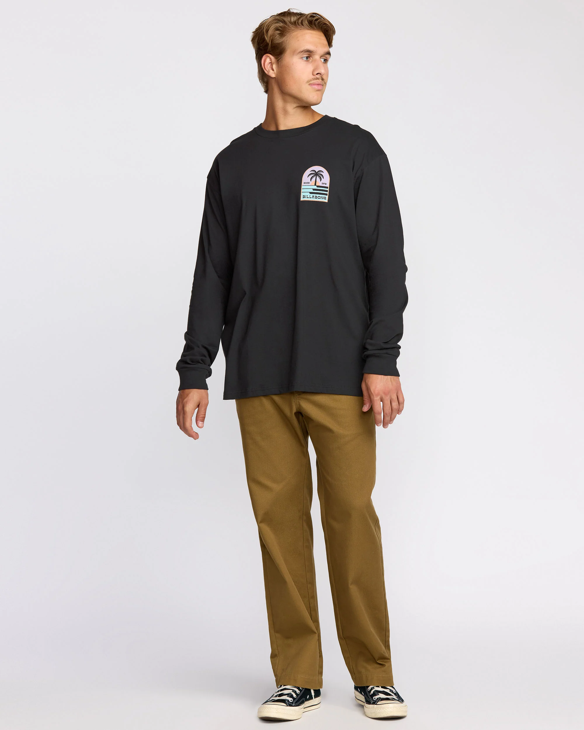 Portal Regular Long Sleeve T-Shirt - Washed Black - Image 5