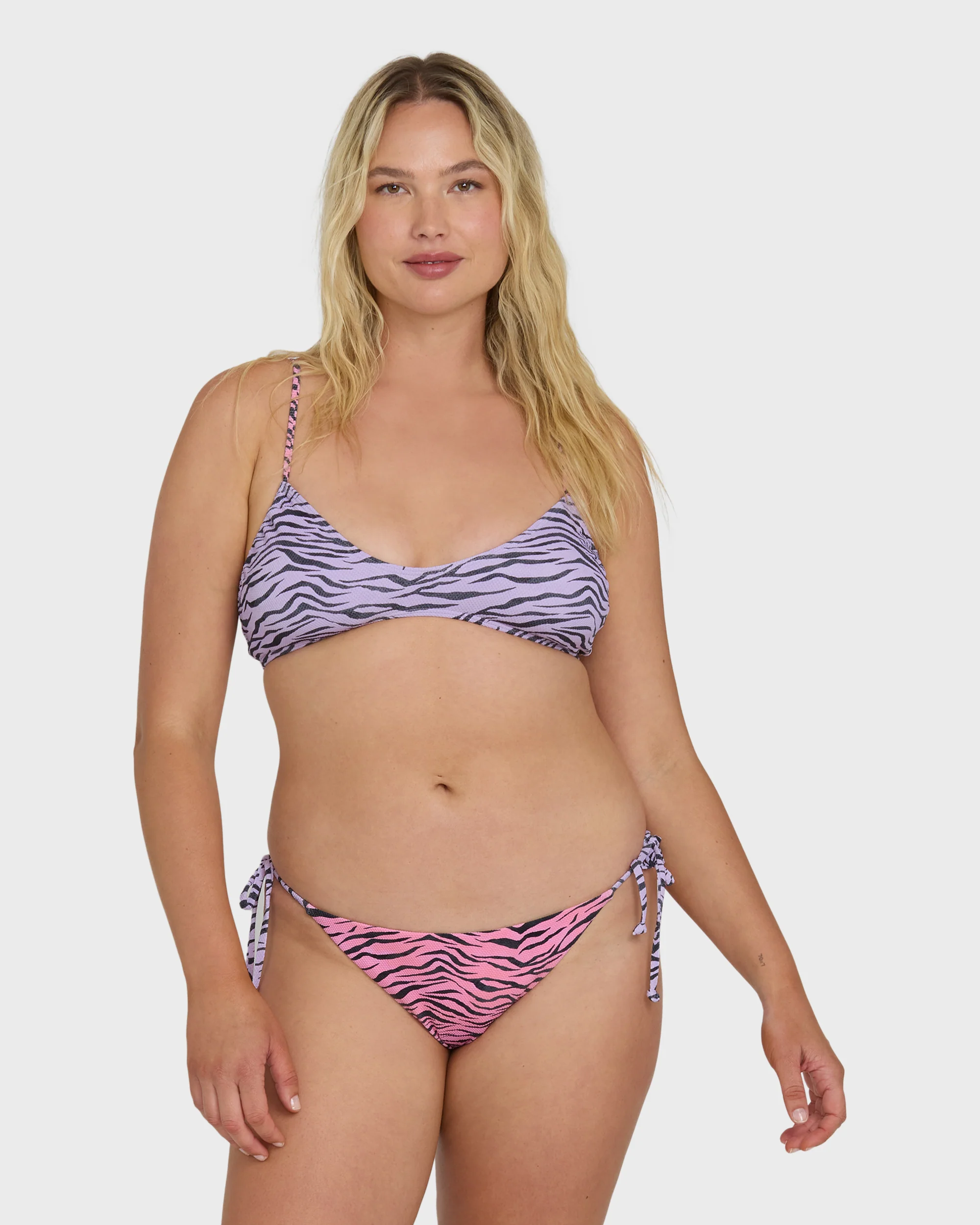 Pretty Wild Tie-Side Tanga Bikini Bottoms - Pink Sunset - Image 7