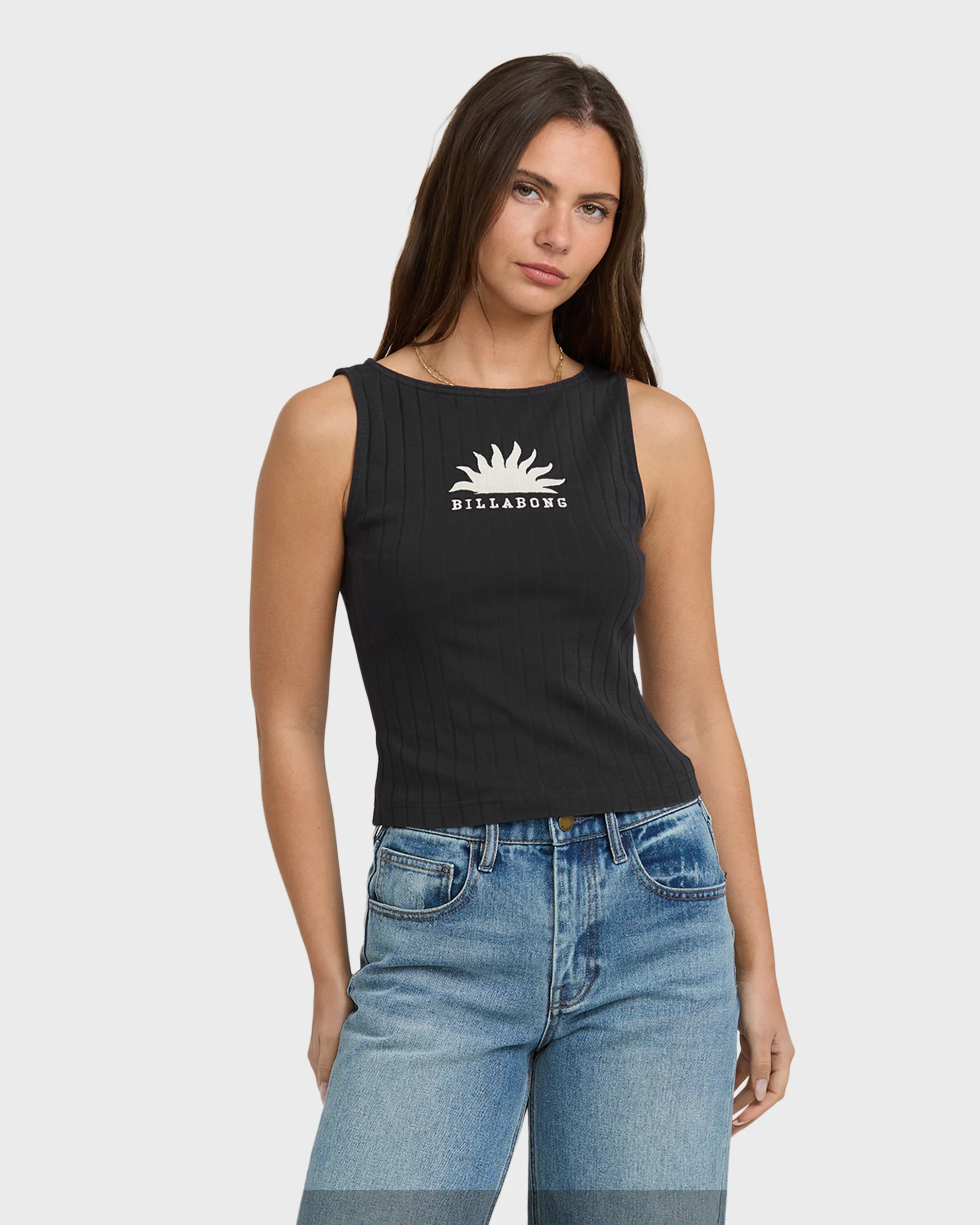 Rae Knit Tank T-Shirt - Black Sands - Image 4