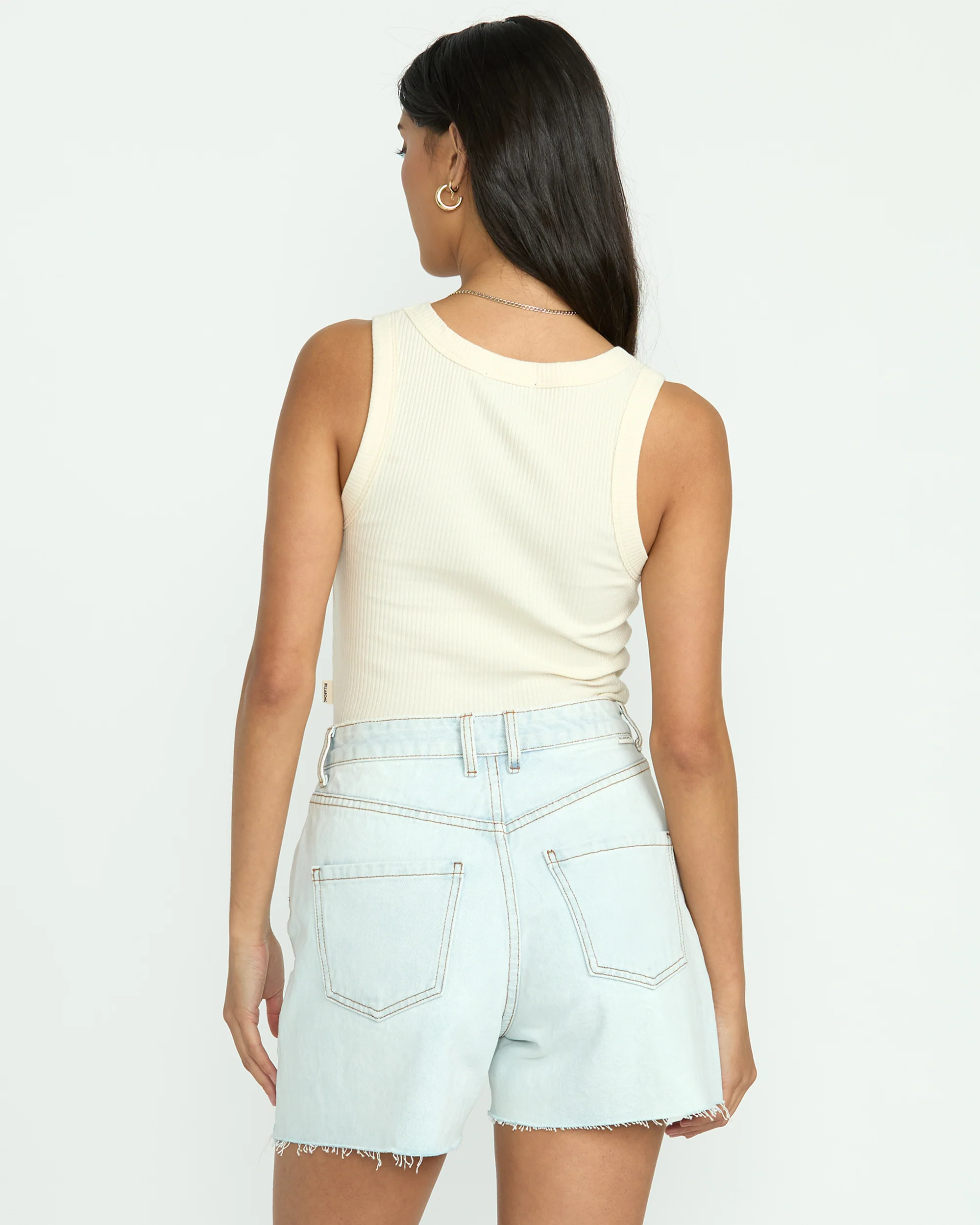 Riley Cut-Off Denim Shorts - Acid Wash - Image 5