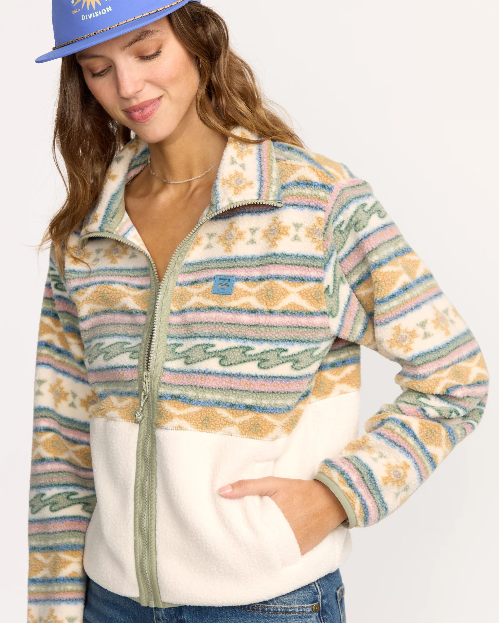 A/Div Rock Jetty Mock Neck Zip Sherpa Fleece - Whitecap - Image 4
