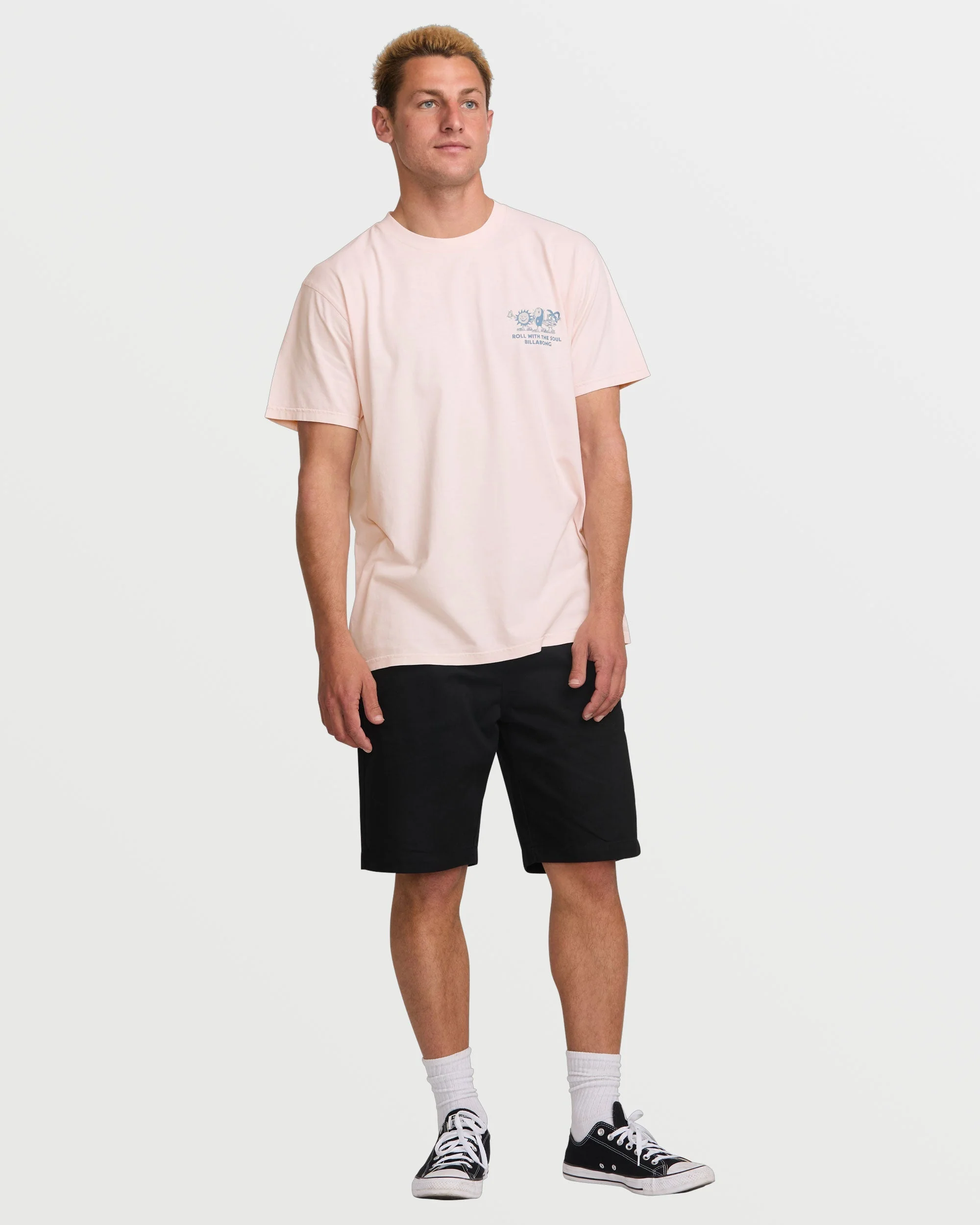 Roll Premium Wave Wash Short Sleeve Tee - Light Pink - Image 5