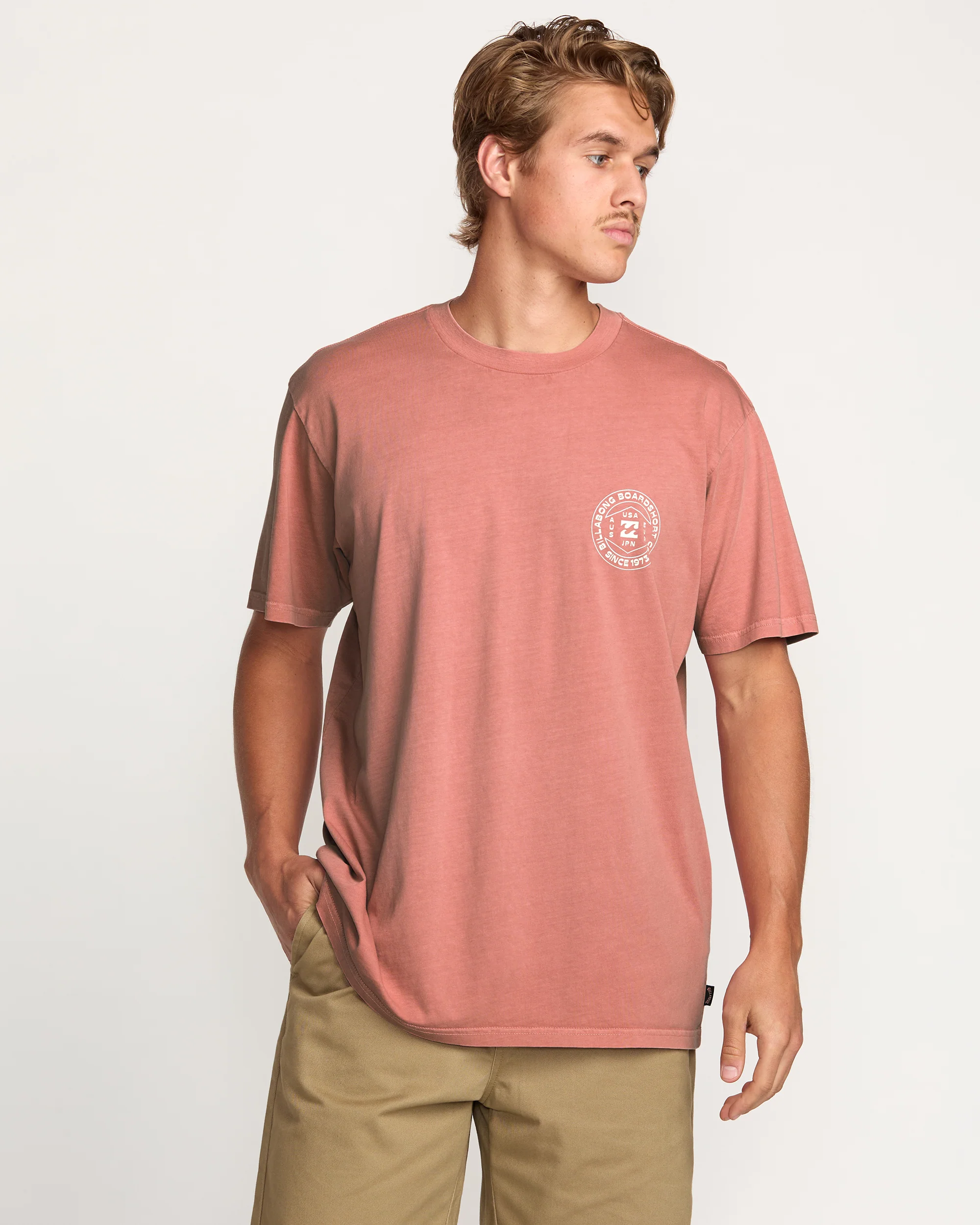 Rotation Premium Wave Wash Tee - Dusty Rose - Image 2