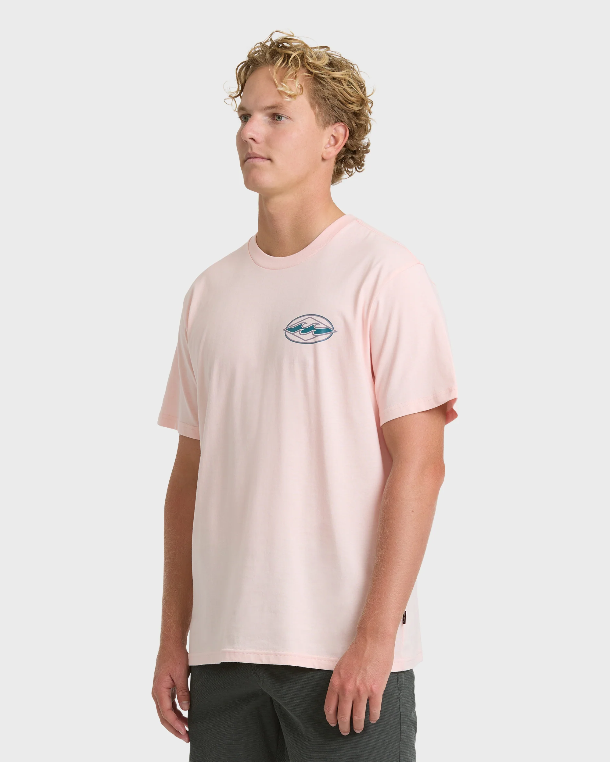 Rotor Diamond Premium Short Sleeve Knit Graphic T-Shirt - Light Pink - Image 3
