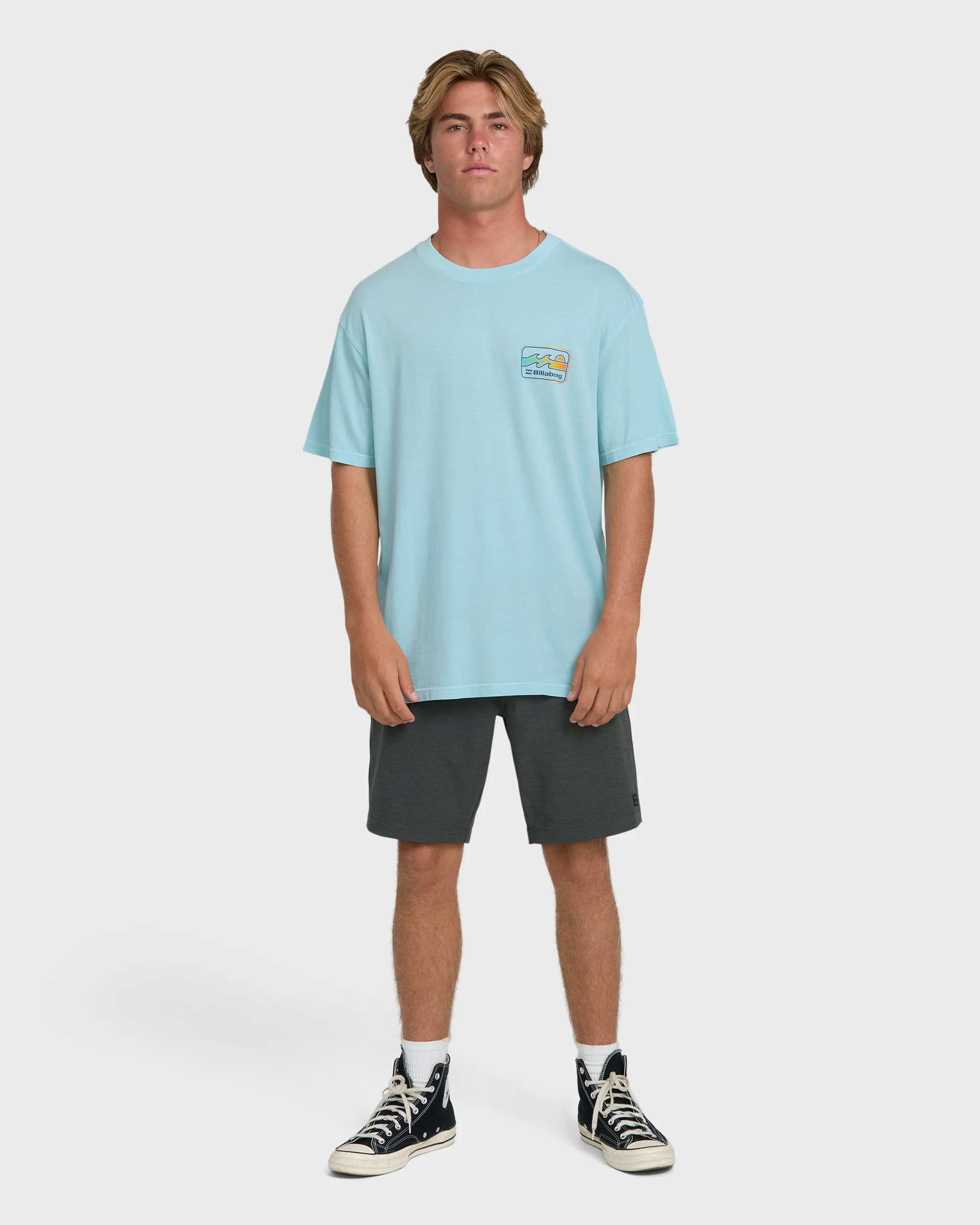 Runner Wave Washed Premium Short Sleeve Cotton T-Shirt - Coastal Blue - Image 4