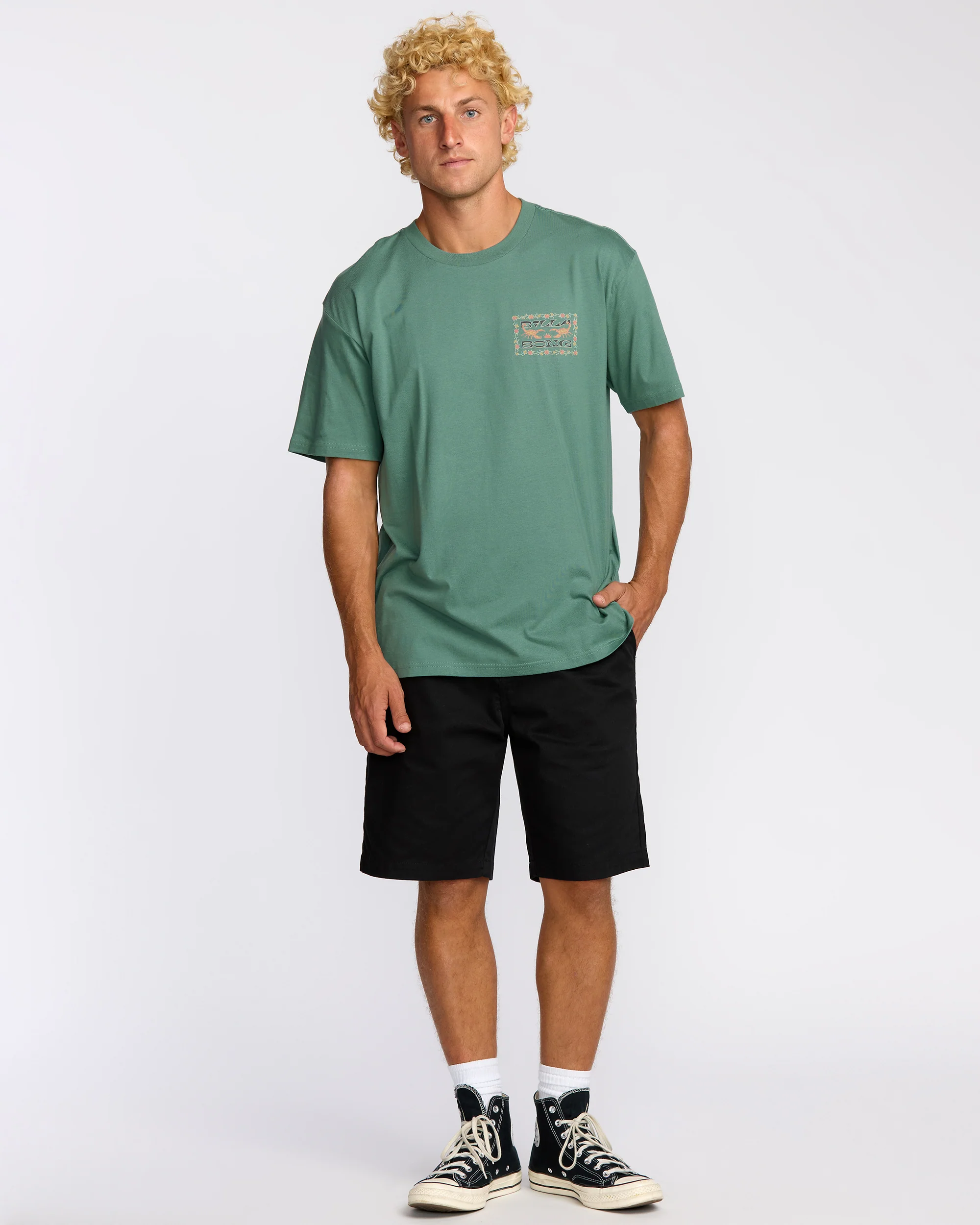 Sharp Regular Short Sleeve T-Shirt - Sage Green - Image 4