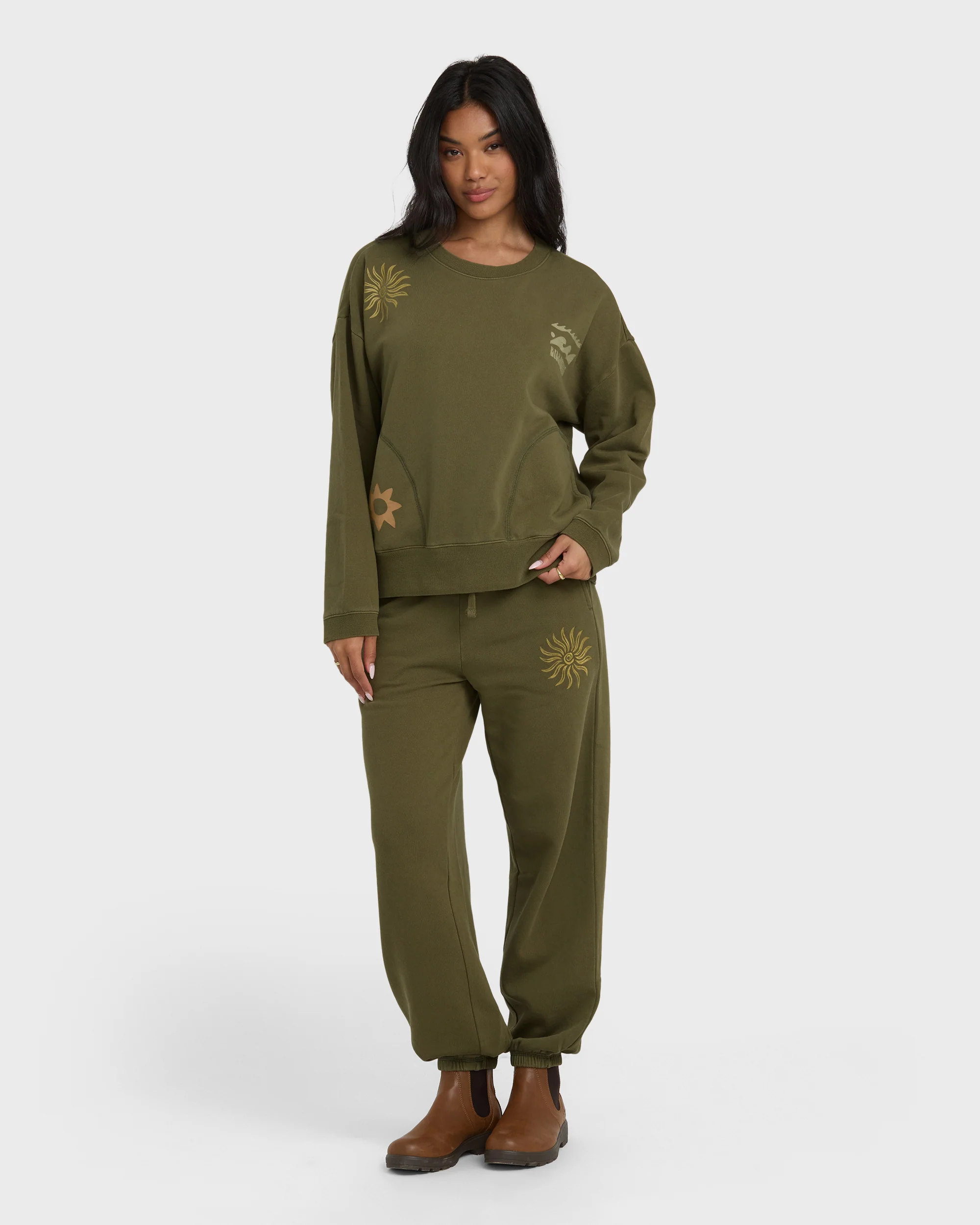 Sightseer Wave Crewneck Sweatshirt - Martini Olive - Image 5