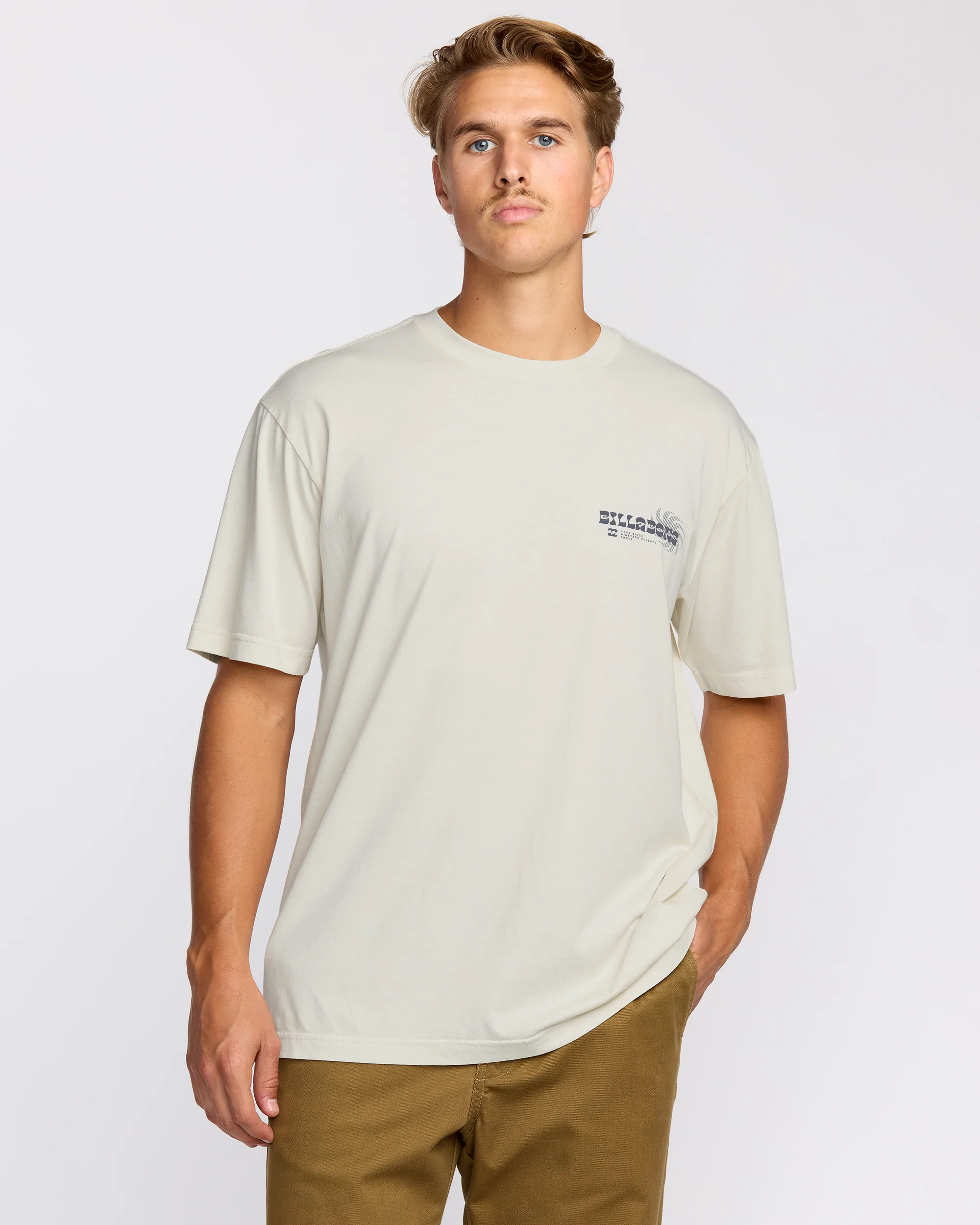Single Fin Premium Wave Wash Short Sleeve T-Shirt - Off White - Image 2