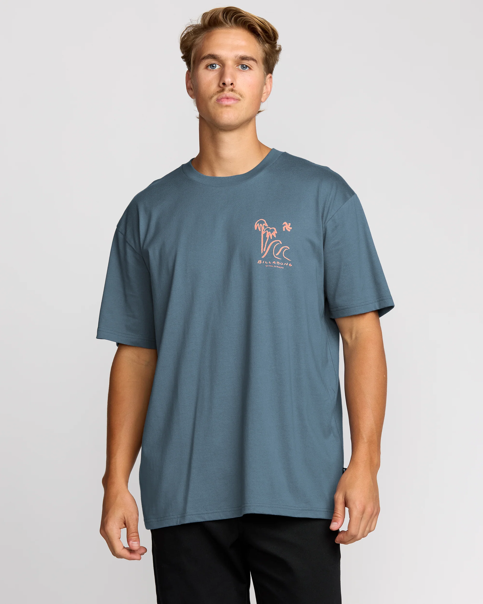 So Far Regular Short Sleeve T-Shirt - Steel Blue - Image 2