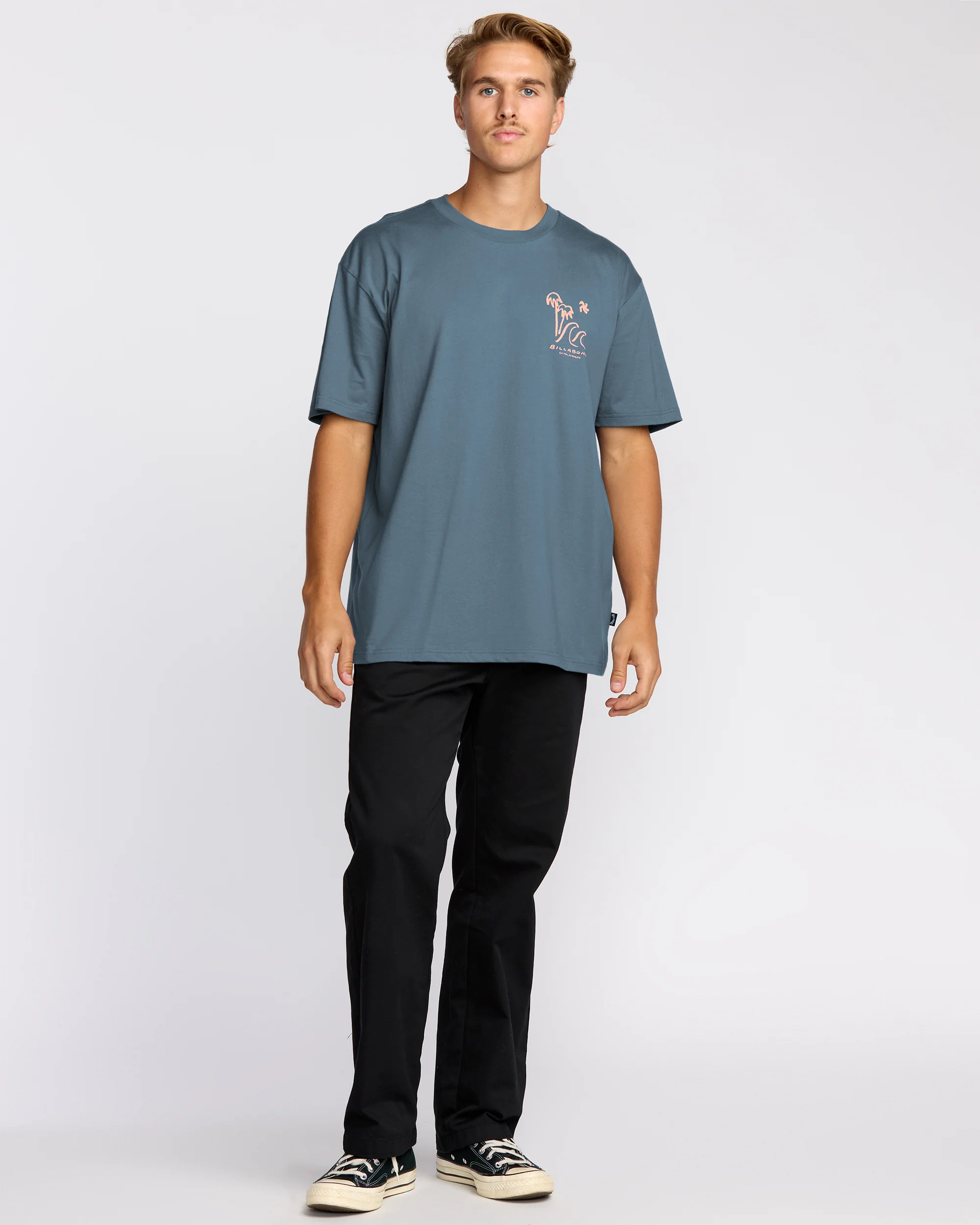 So Far Regular Short Sleeve T-Shirt - Steel Blue - Image 3