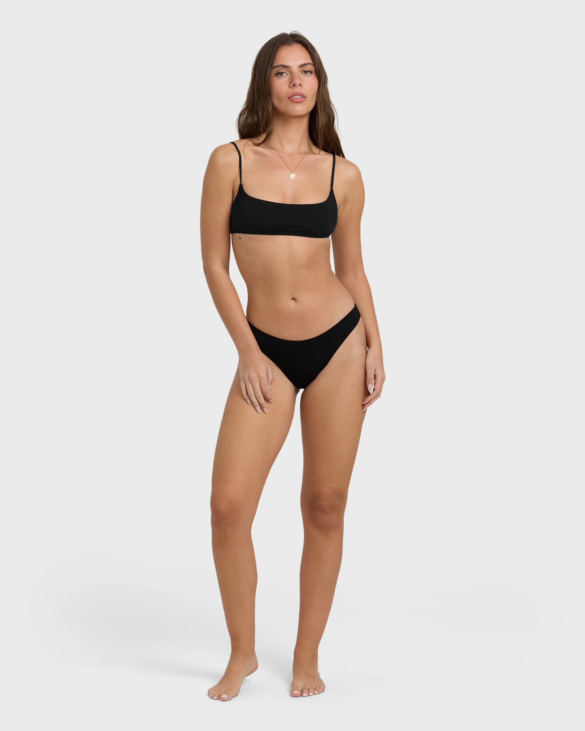 Sol Searcher Jaclyn Crop Bikini Top - Black Pebble - Image 5