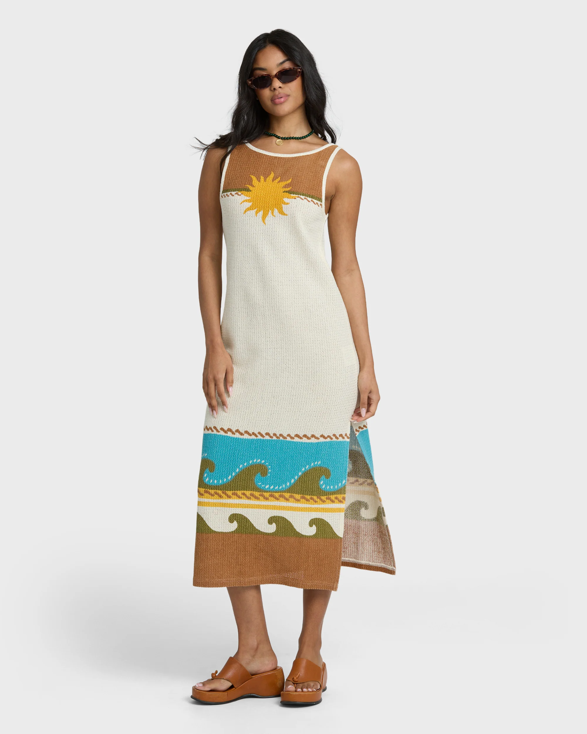 Solar Babe Midi Dress - Caramel Cafe - Image 8
