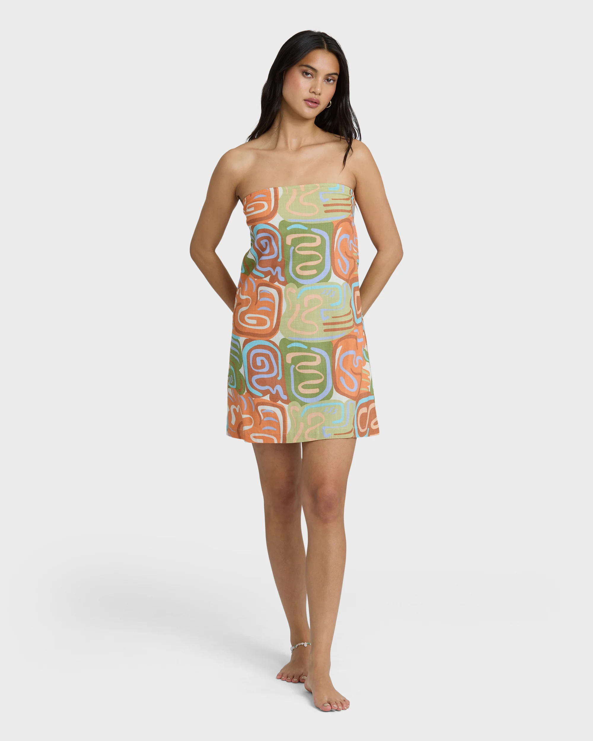 Summer Glow Mini Dress - Orange Multi - Image 3