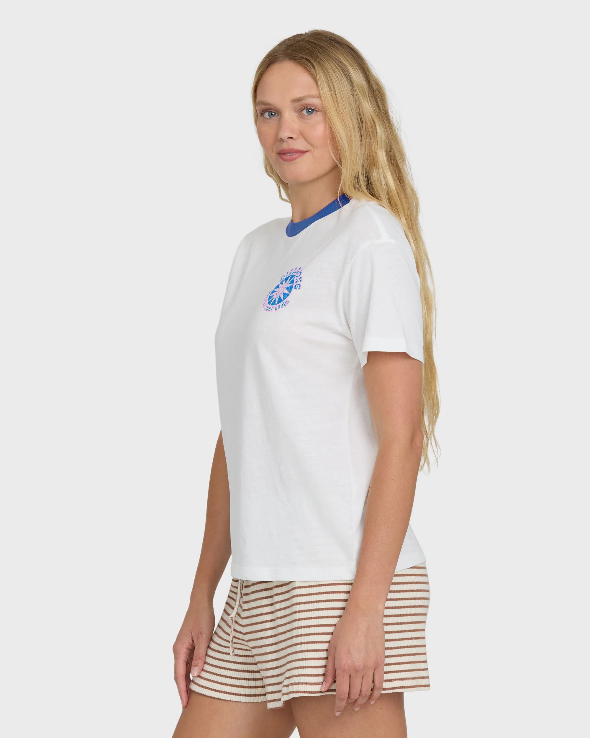 Sun Echoes Short Sleeve Cotton Graphic T-Shirt - Salt Crystal - Image 3