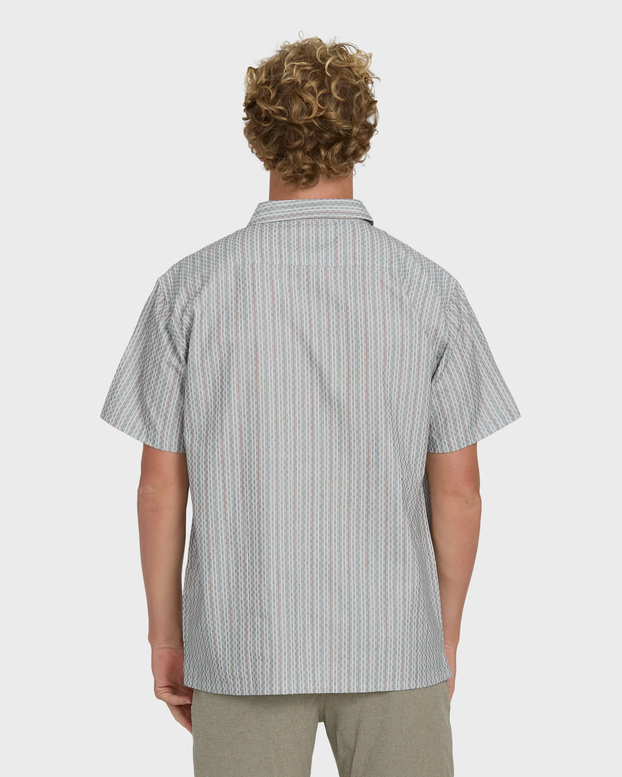 Sundays Jacquard Short Sleeve Woven Shirt - Fog Gray - Image 2