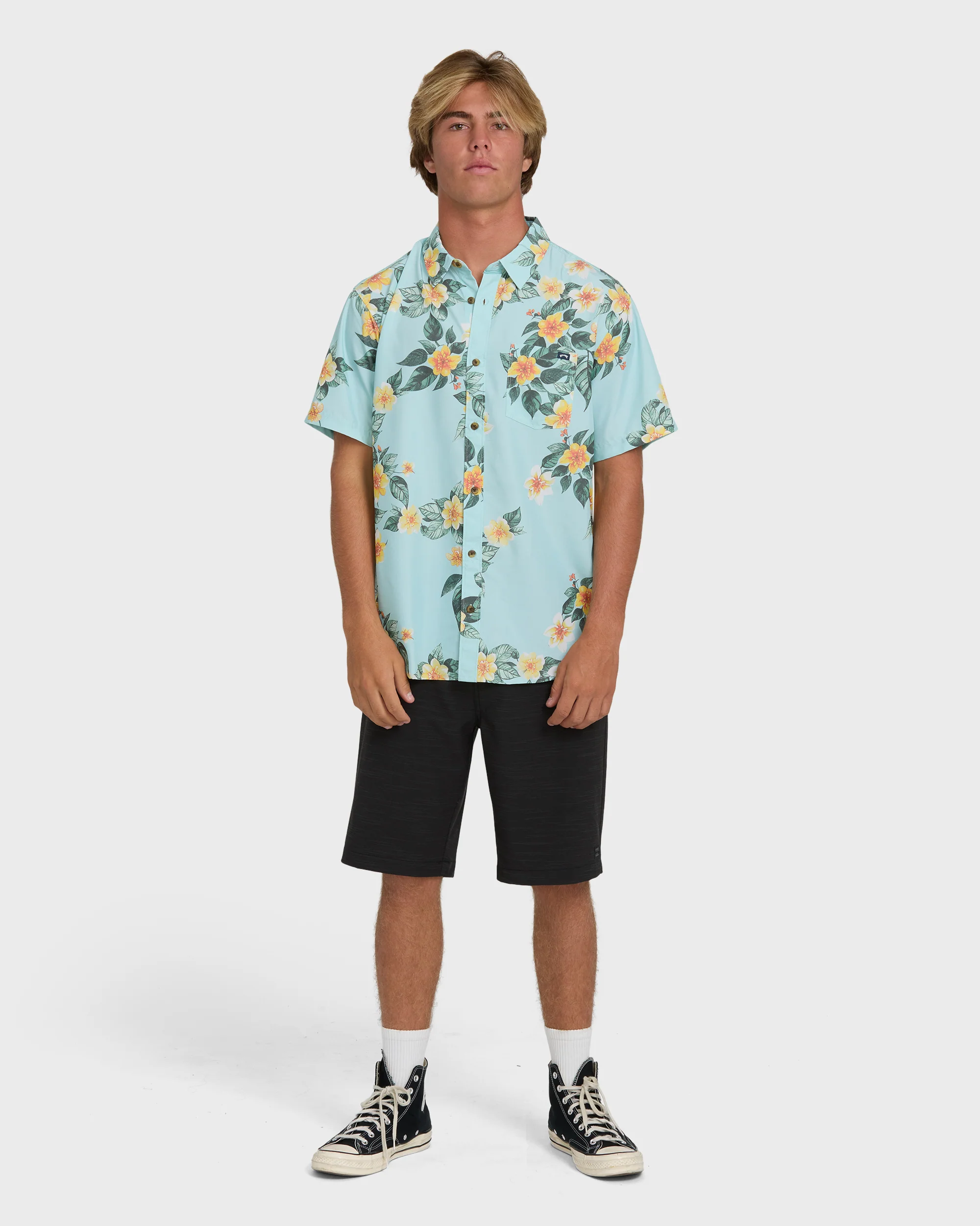 Sundays Lounge Short Sleeve Shirt - Dusty Blue - Image 3
