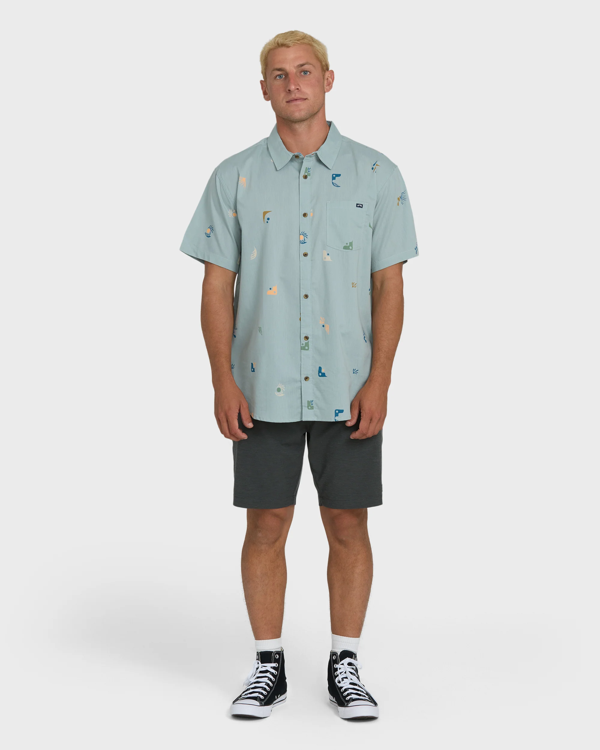 Sundays Mini Short Sleeve Woven Shirt - Blue Fog - Image 4