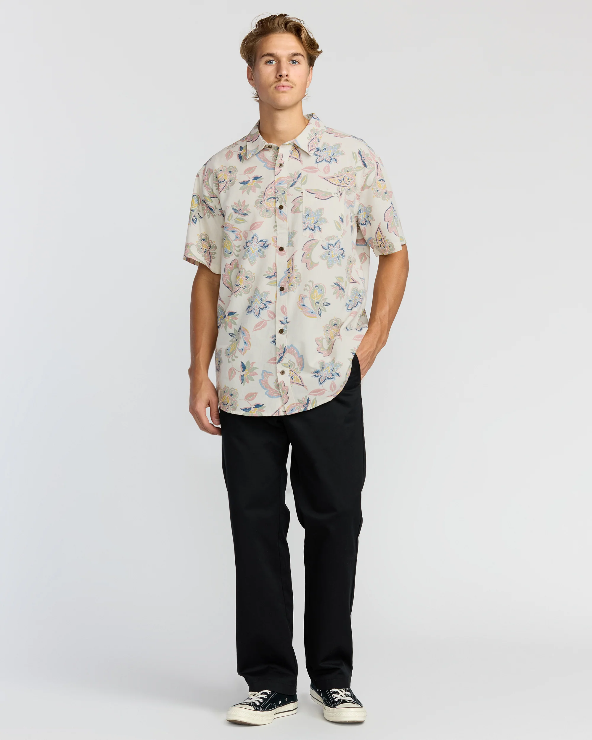 Sundays Short Sleeve Shirt - Sand - Image 4