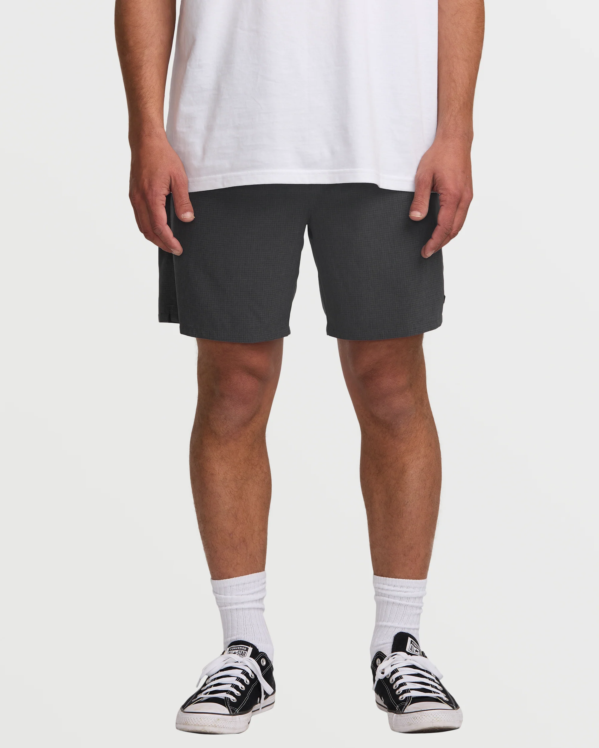 Surftrek Perforated Elastic 17" Hybrid Shorts - Black - Image 2
