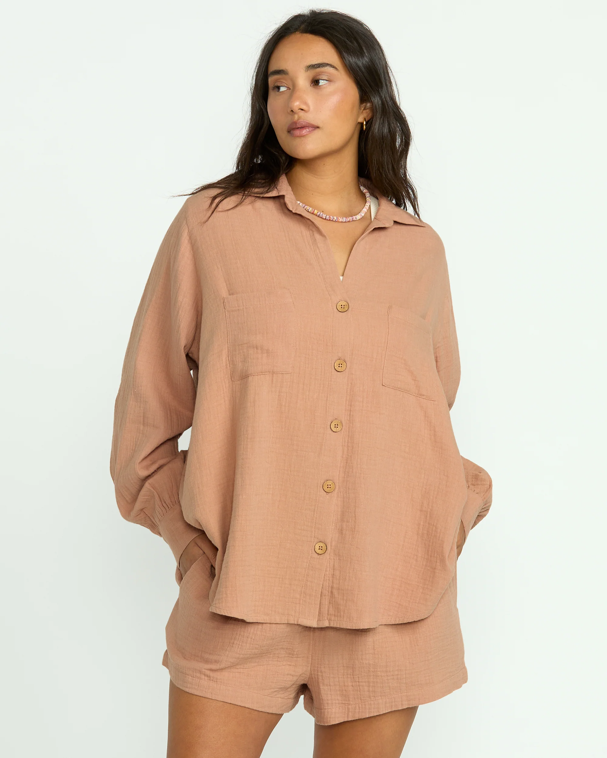 Sweet Swell Long Sleeve Shirt - Rose Brown - Image 6
