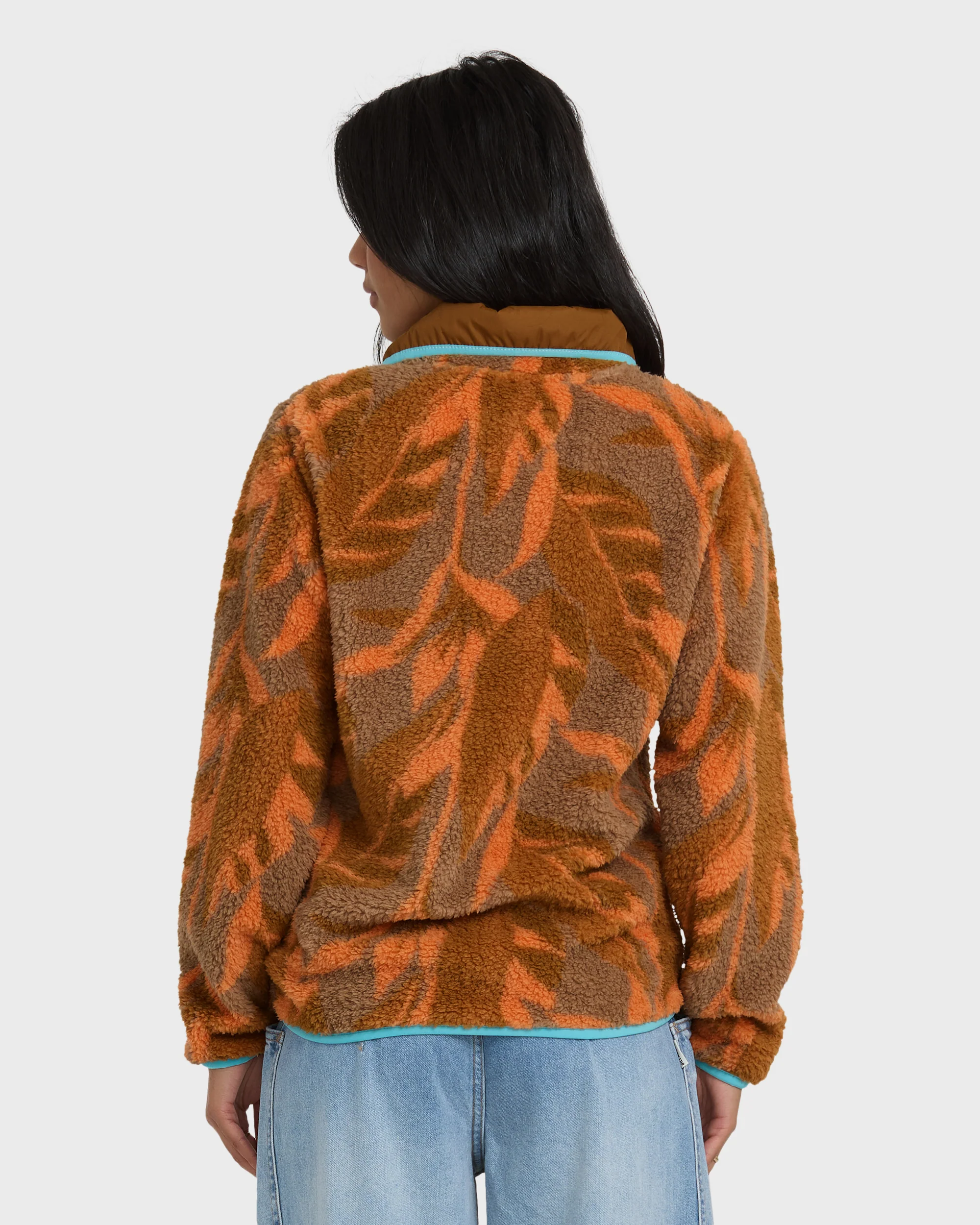 A/Div Switchback Pullover Half Snap Sherpa Fleece - Faded Orange - Image 5