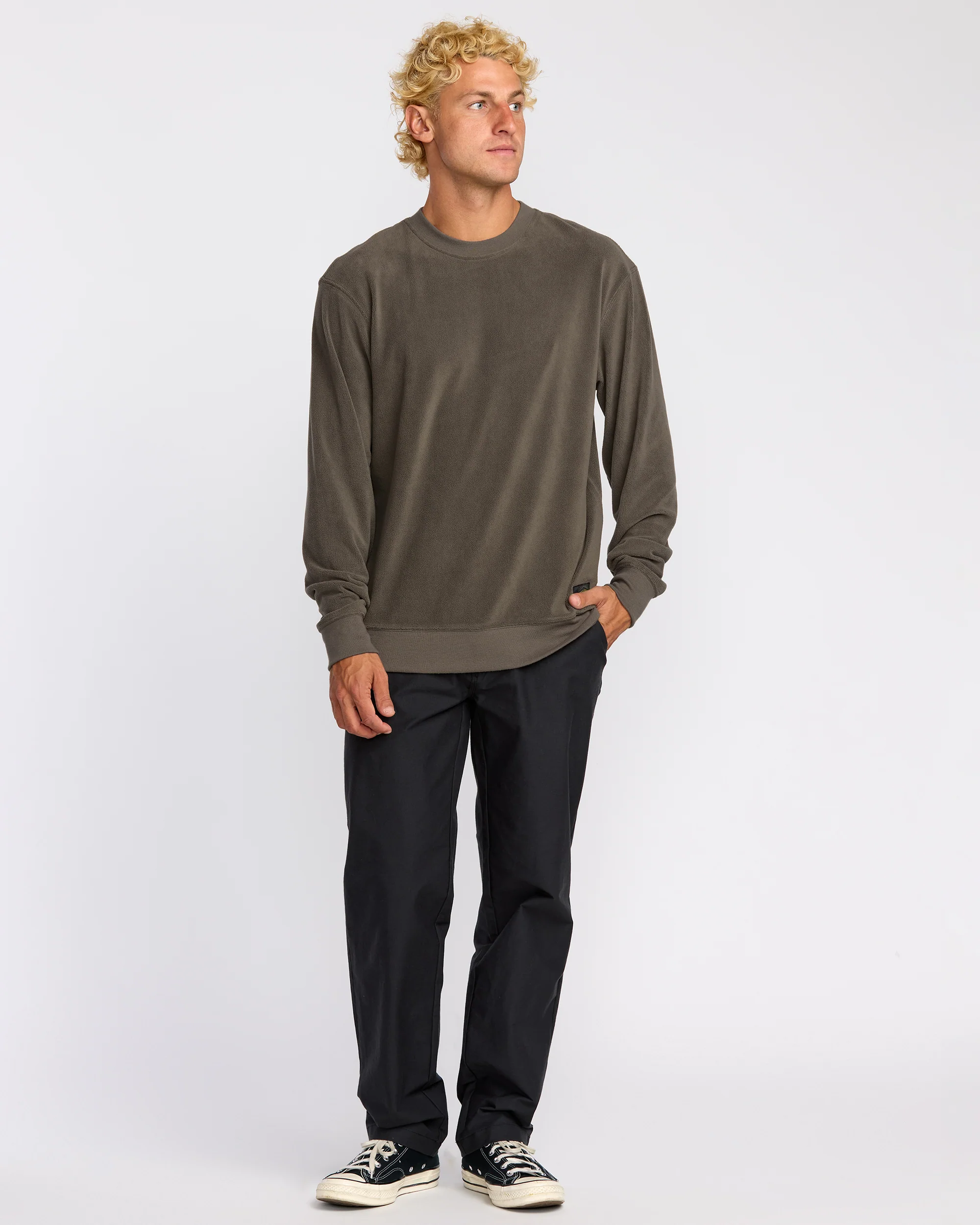 Torched Crewneck Sweatshirt - Brown - Image 3