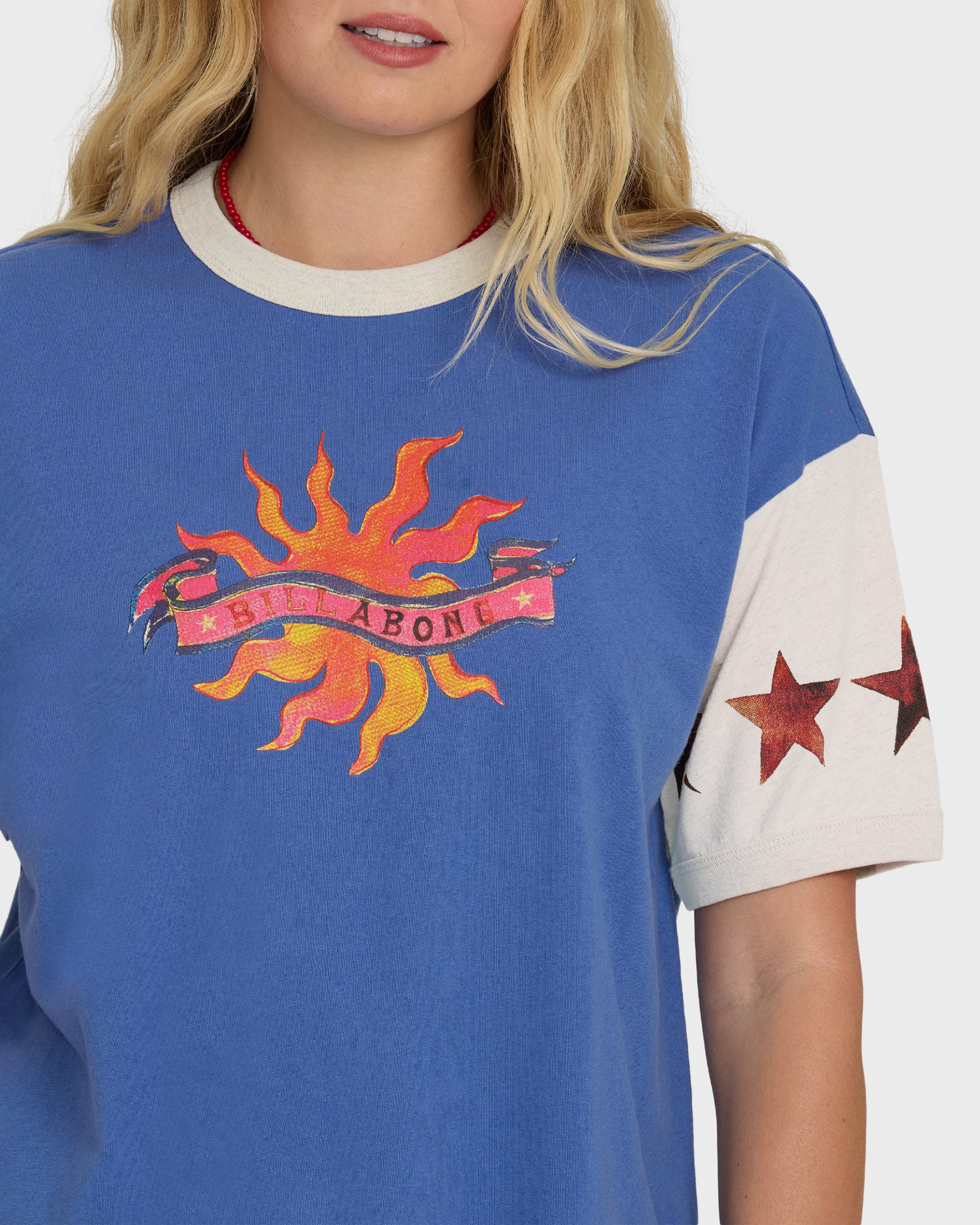 Tropics Co Ringer Short Sleeve Knit T-Shirt - Dutch Blue - Image 5