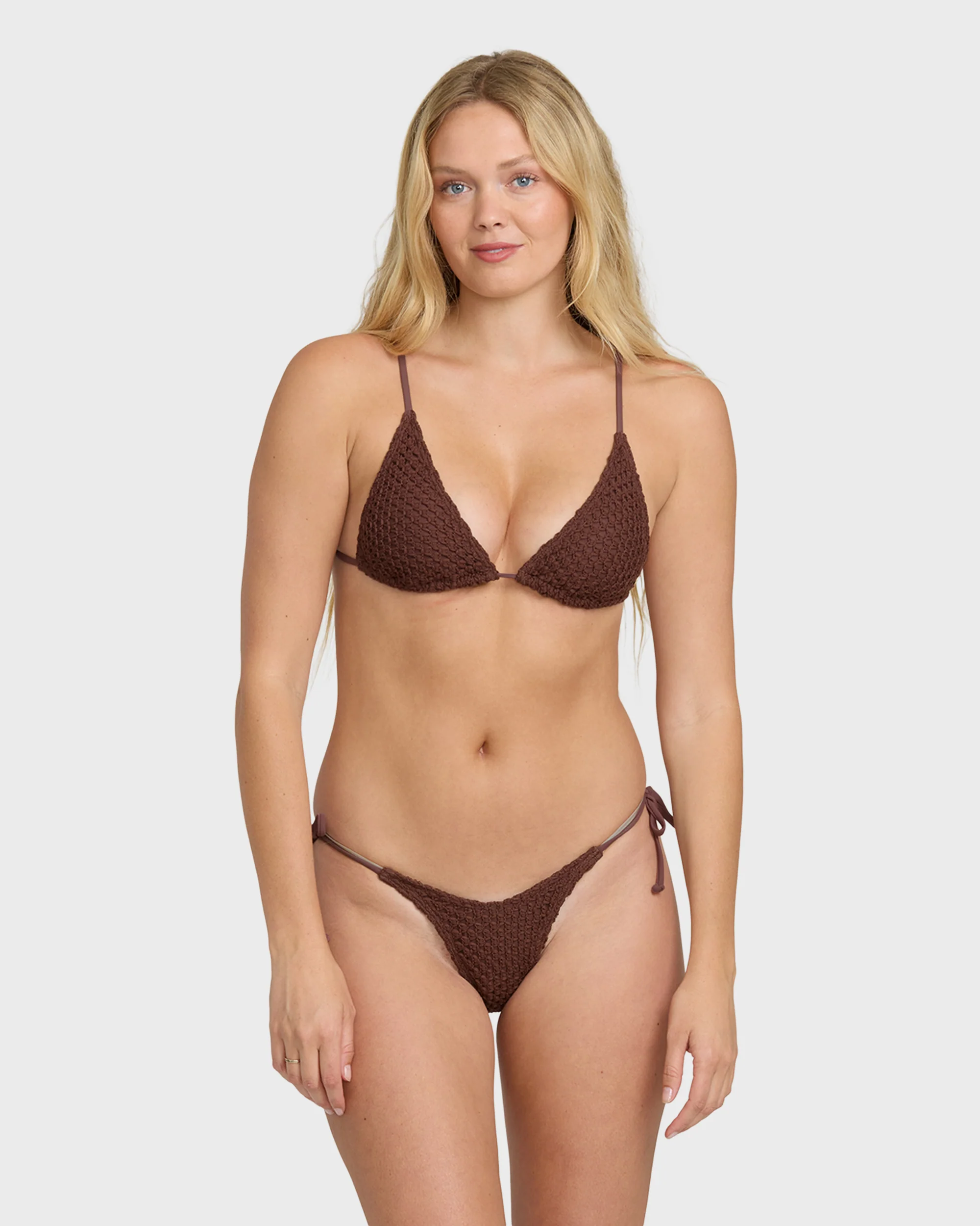 Twisted Tides Tie-Side Dippi Skimpy Bikini Bottoms - Espresso - Image 2