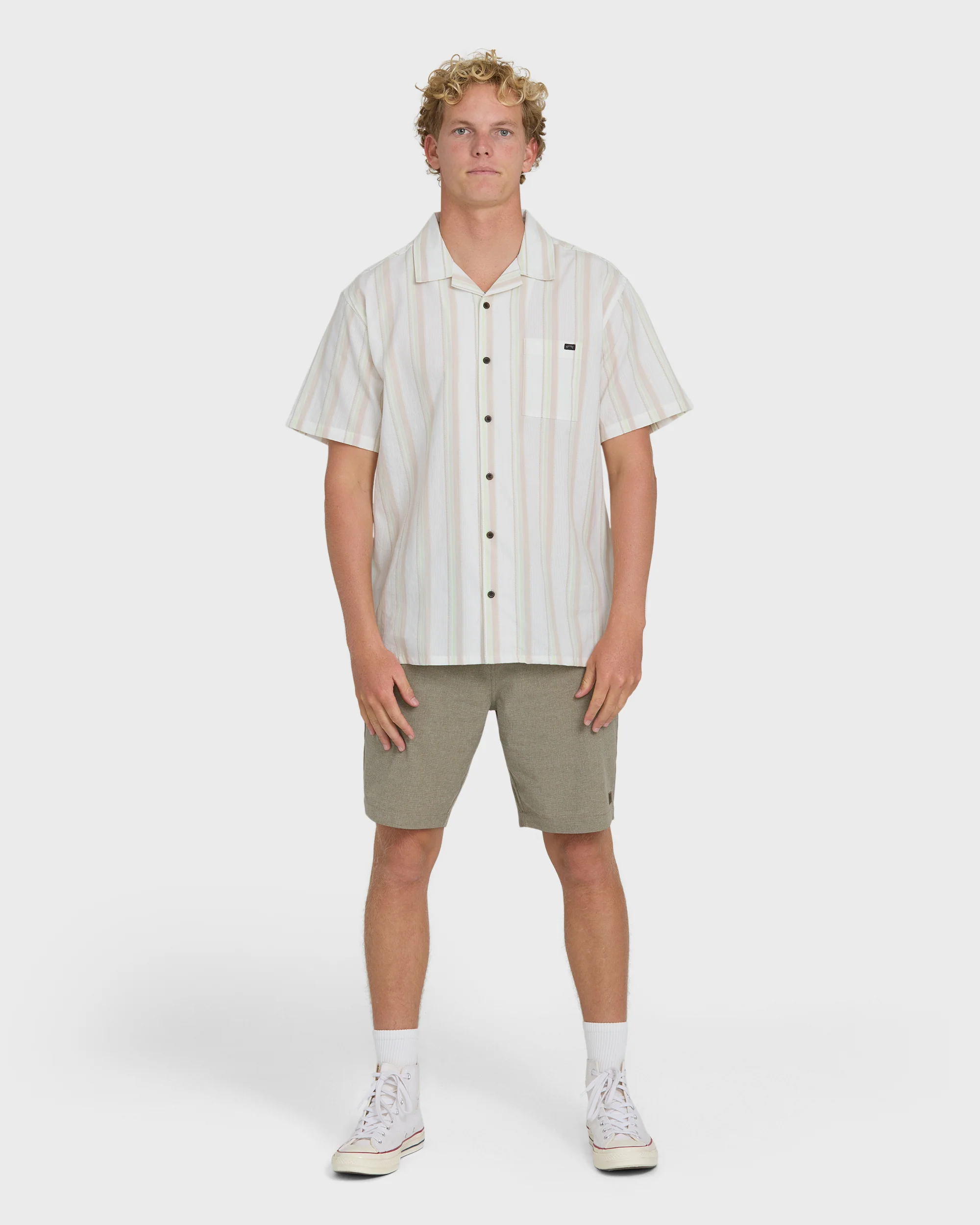 Victoria Vacay Short Sleeve Woven Shirt - White Sand - Image 4