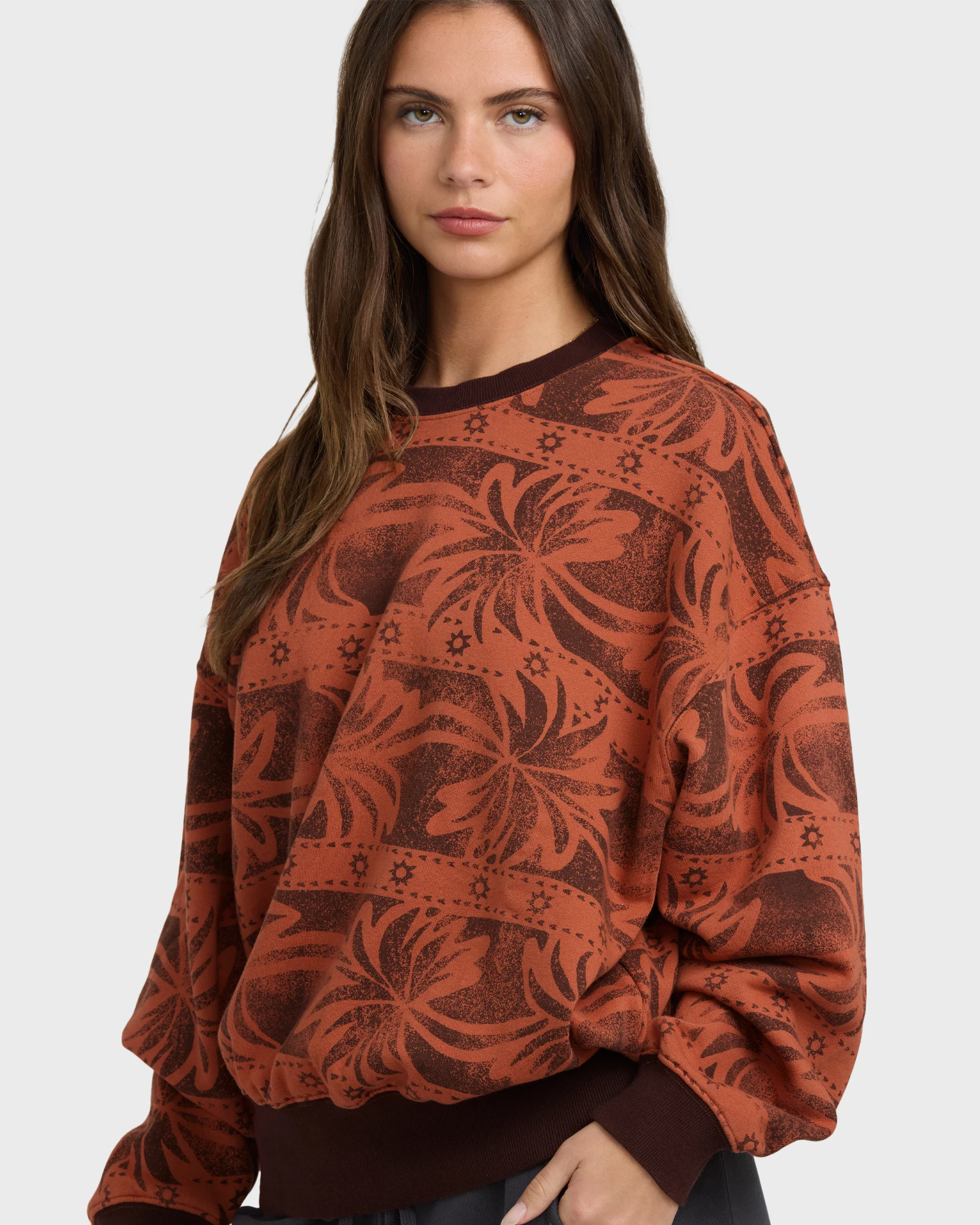 Vida Palms Crewneck Sweatshirt - Teak - Image 2