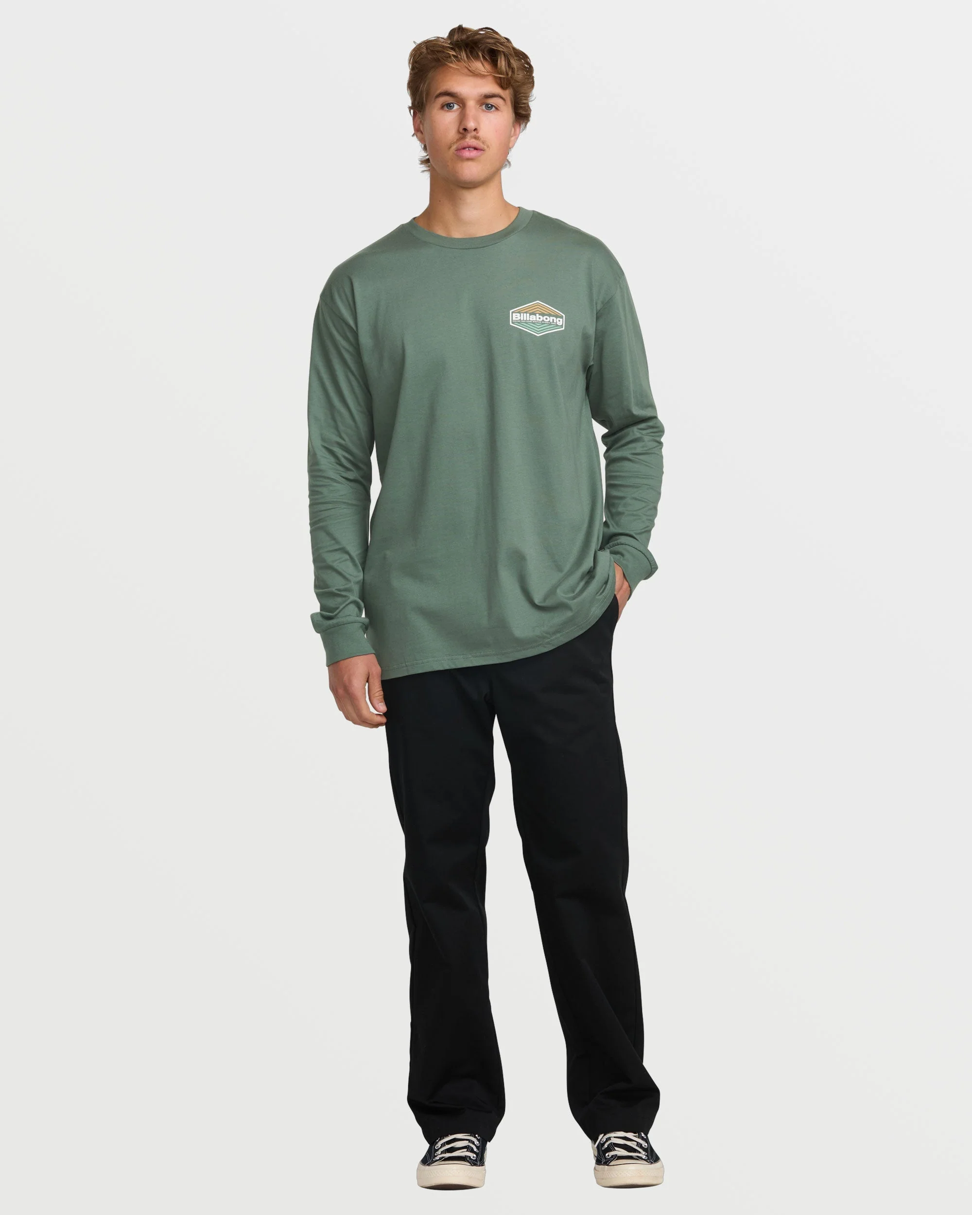 Walled Regular Long Sleeve Tee - Dark Slate - Image 5