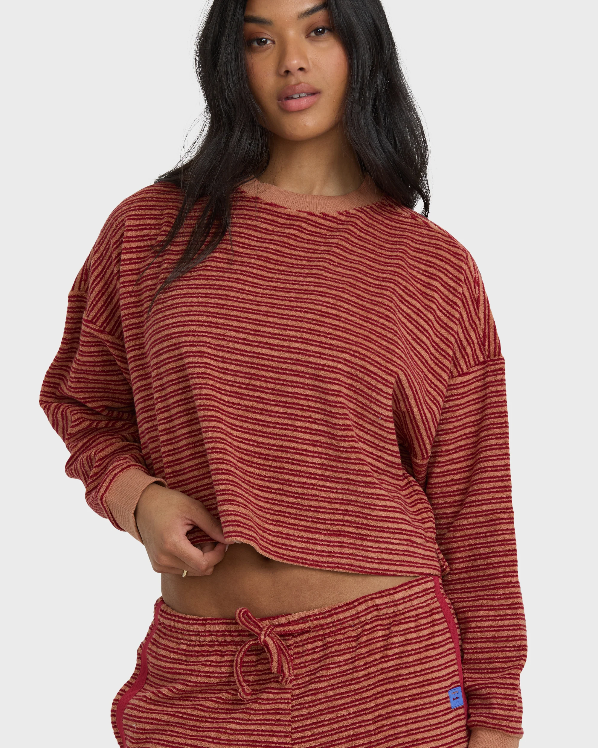 A/Div Waves For Days Terry Crewneck Sweatshirt - Rose Brown - Image 2