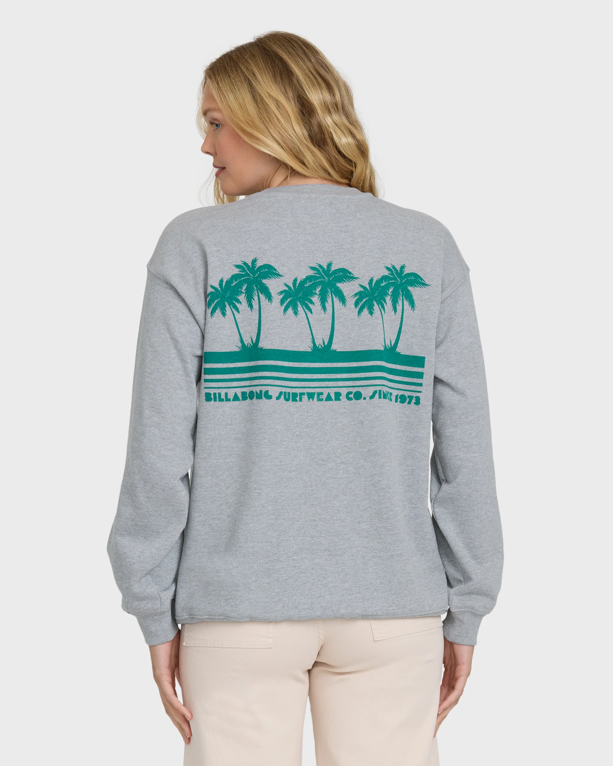 My Fave Beach Crewneck Sweatshirt - Heather Gray - Image 2