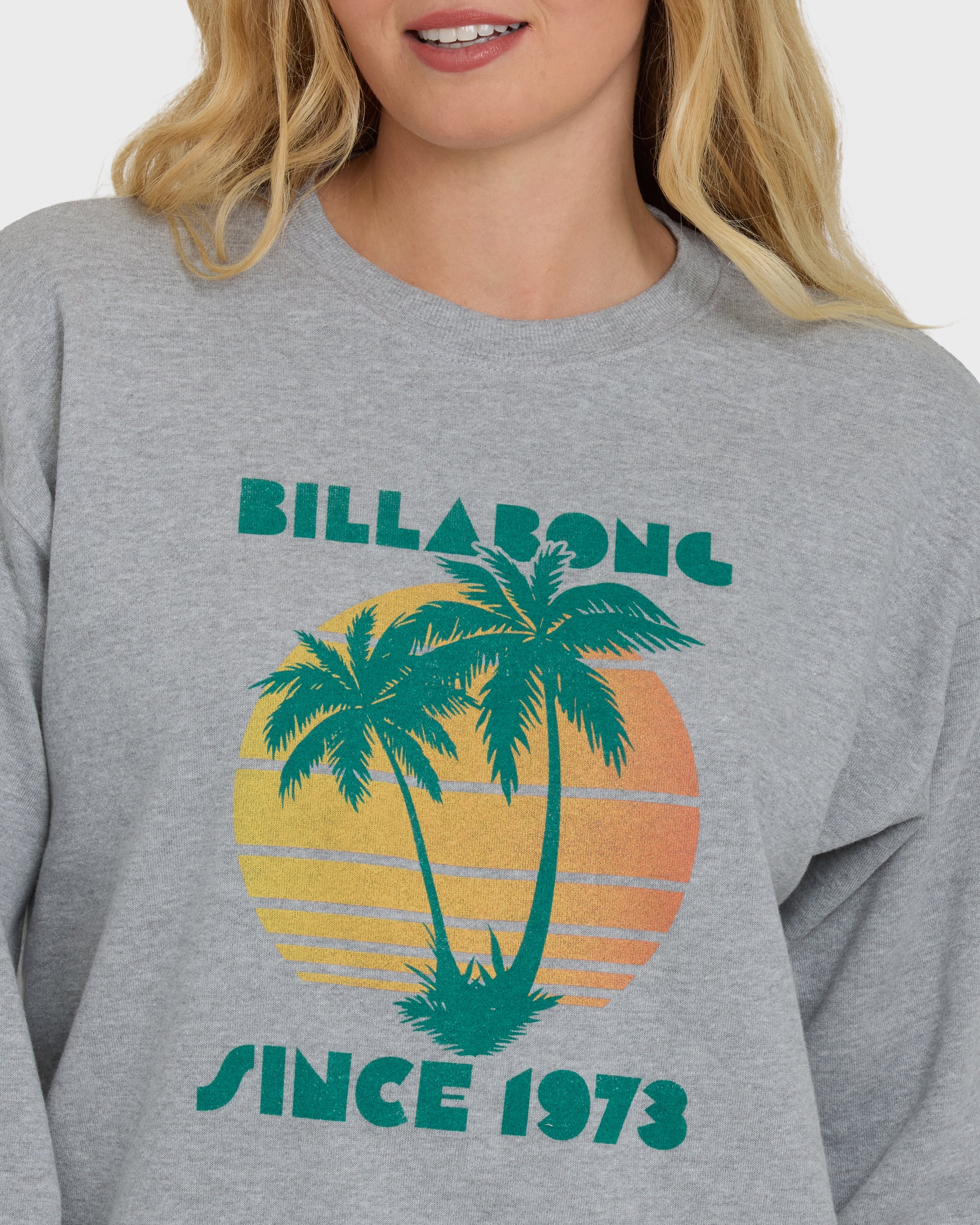 My Fave Beach Crewneck Sweatshirt - Heather Gray - Image 4
