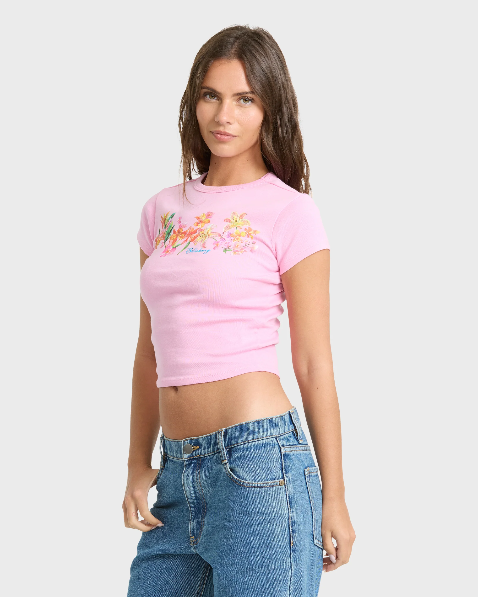 Wonderful Garden Short Sleeve Knit T-Shirt - Prism Pink - Image 3